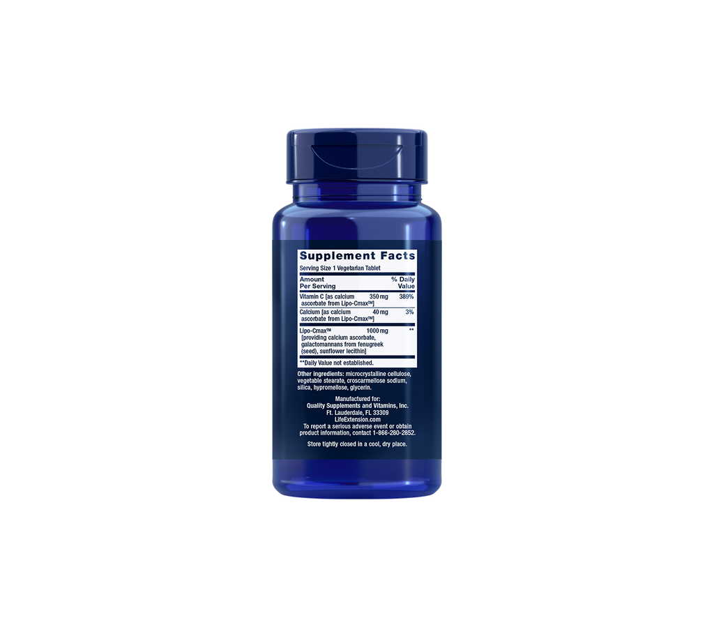 vitamina C 24-gour liposomal hydrogel™ fórmula - 60 comprimidos - life extension