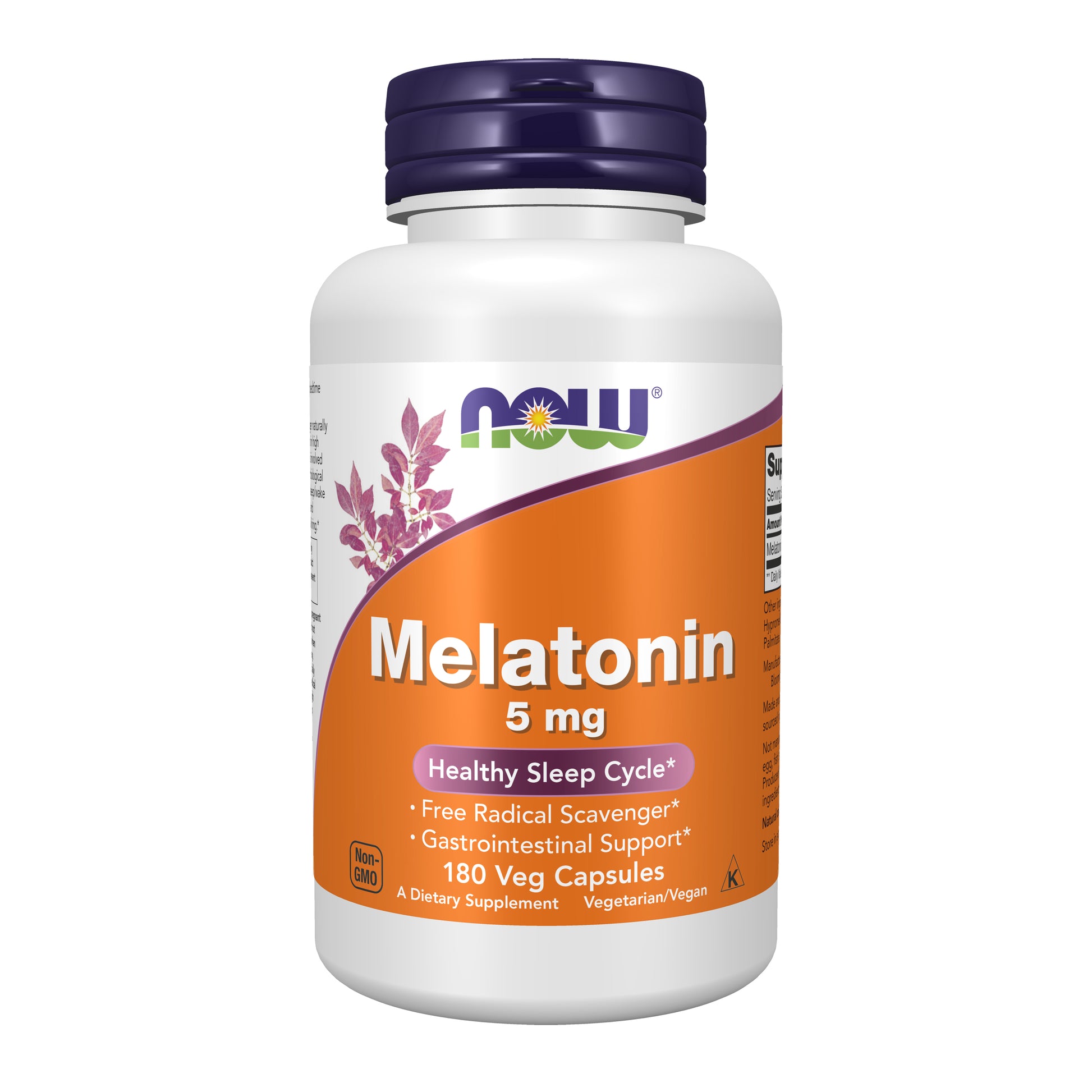 now - melatonin 5 mg - 180 veg capsules