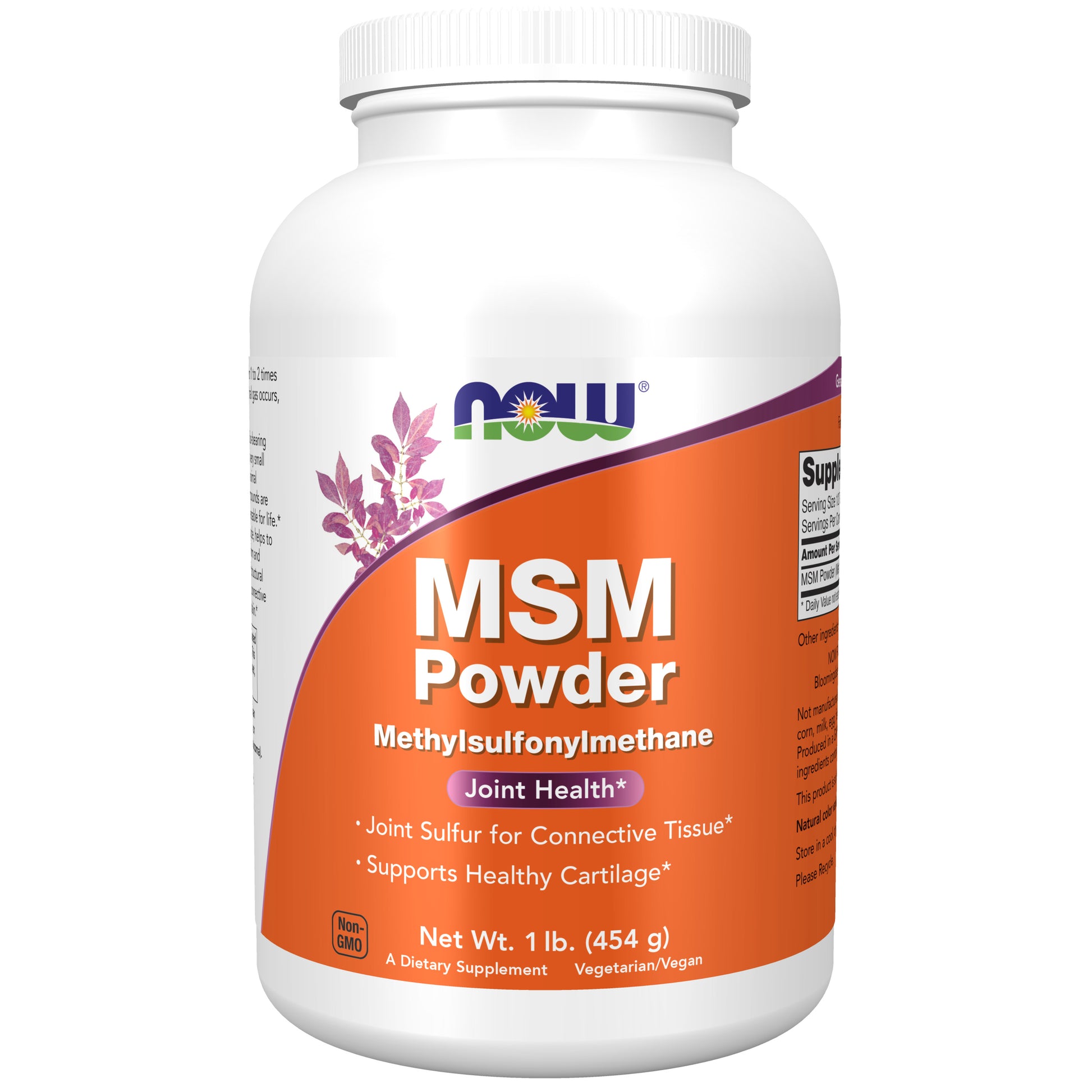 now - msm (methylsulfonylmethane) powder, 454 gramas
