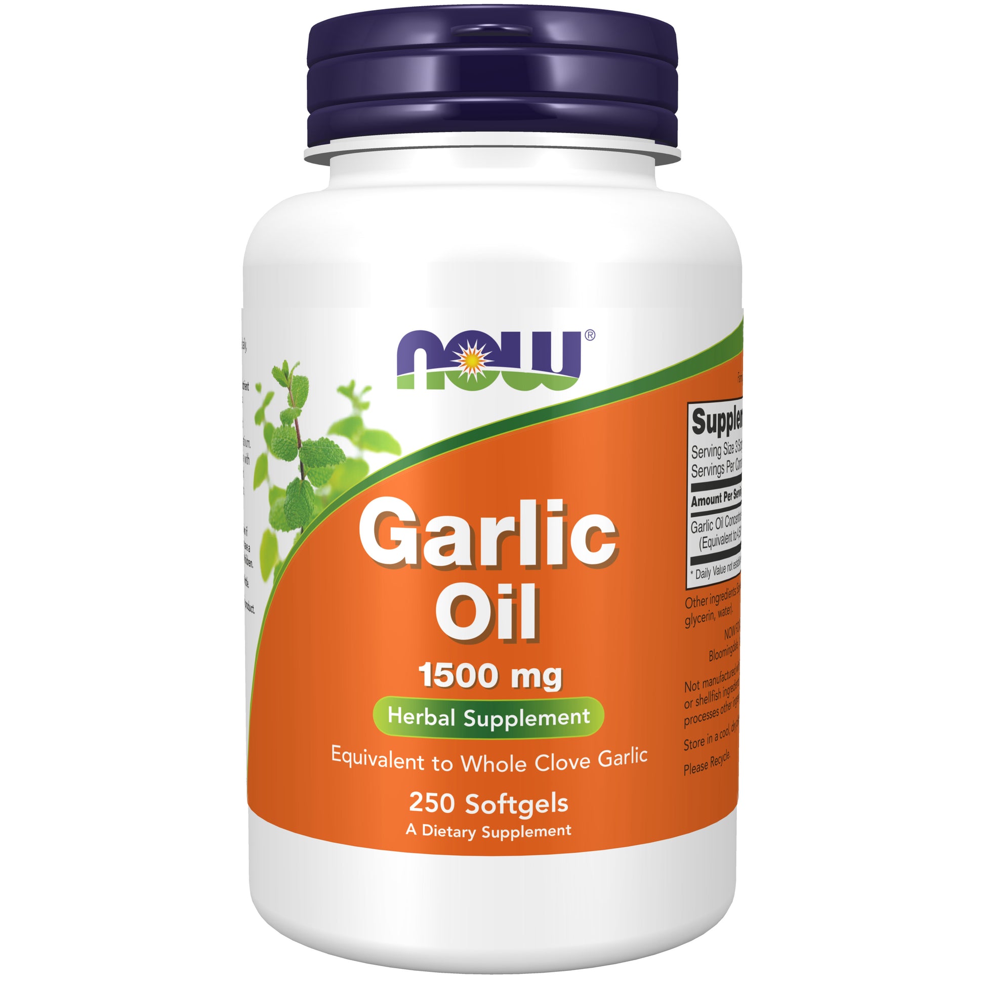 now - garlic oil 1500 mg - 250 softgels