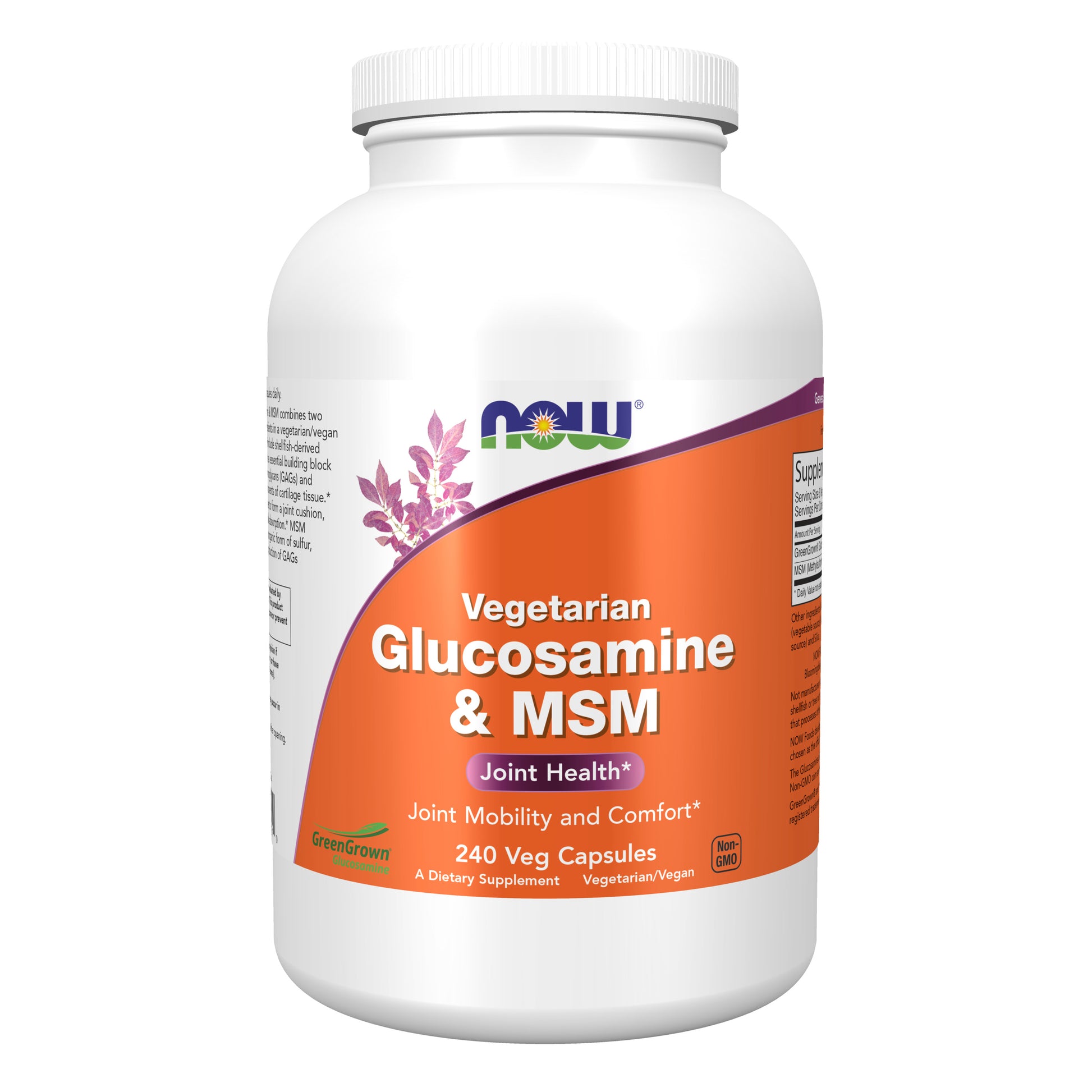 now - glucosamine & msm - 240 veg capsules