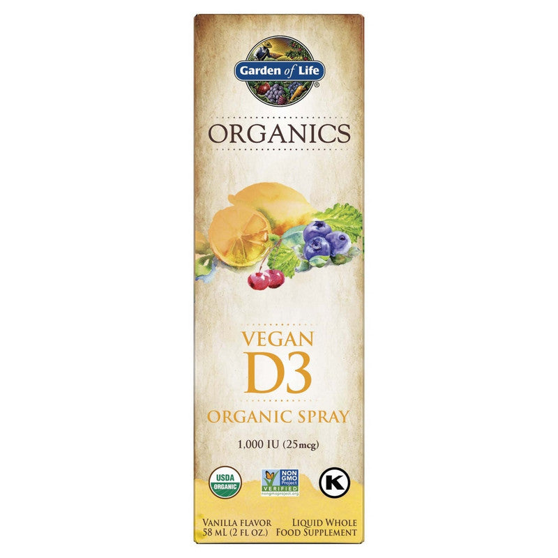 garden of life - mykind vegan d3 spray, 1000 iu (vanilla) - 58 ml