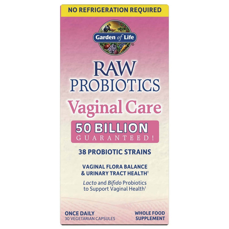 garden of life - raw probiotics vaginal care (shelf-stable) - 30 vcaps