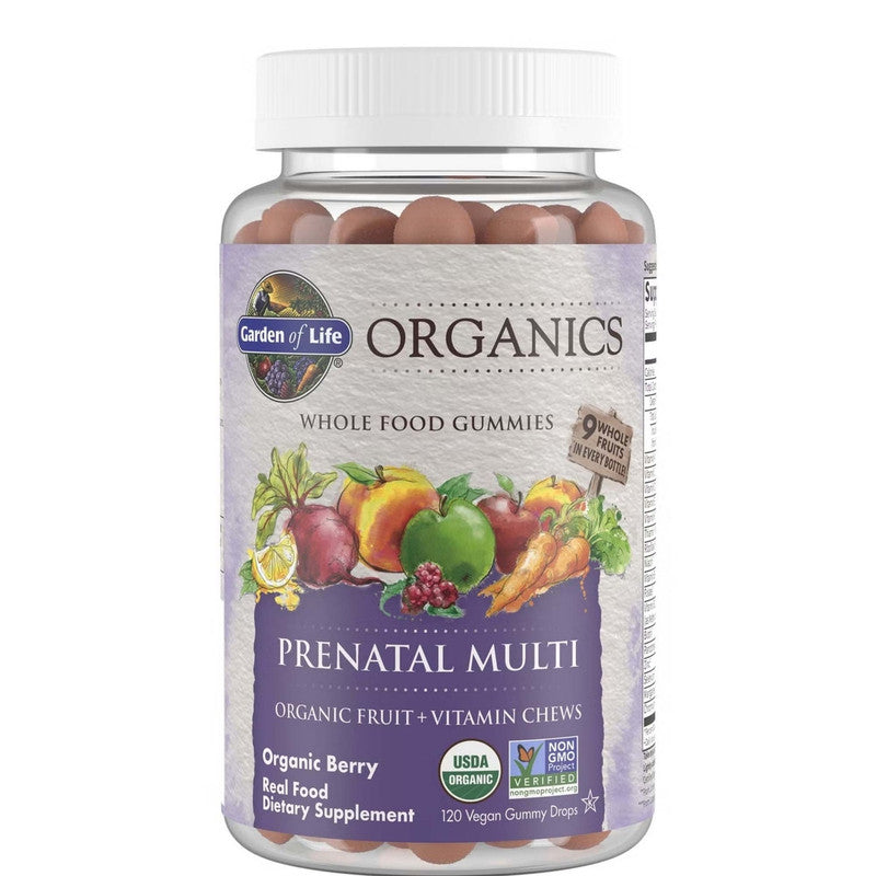 garden of life - mykind prenatal multi gummies, berry - 120 vegan gummy drops