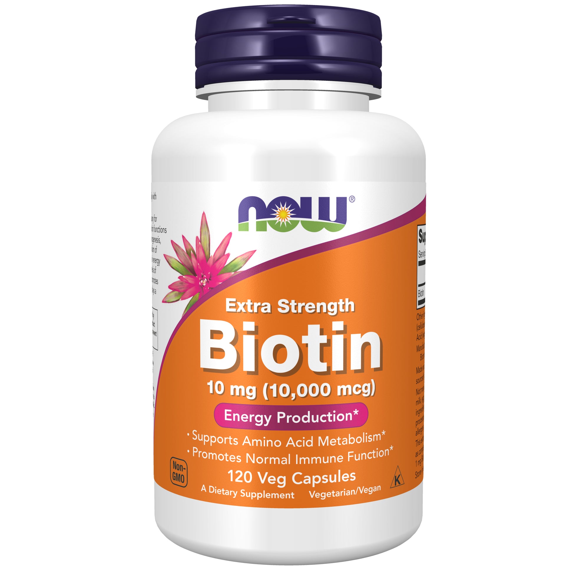 now - biotin 10 mg, extra strength - 120 veg capsules