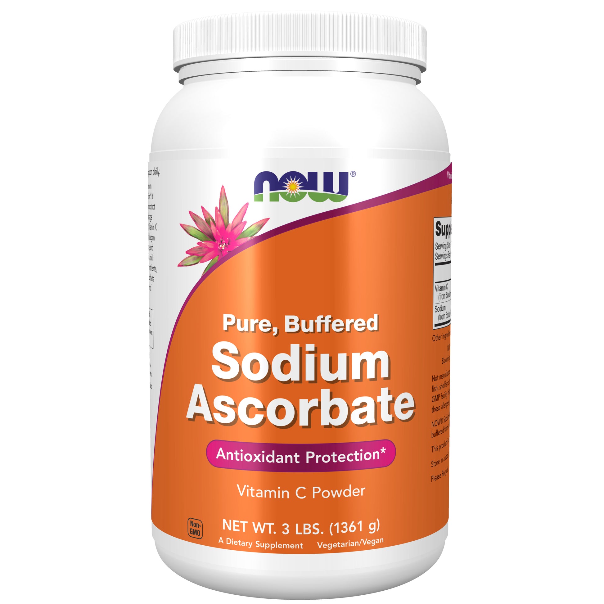 now - sodium ascorbate powder, 1361 gramas