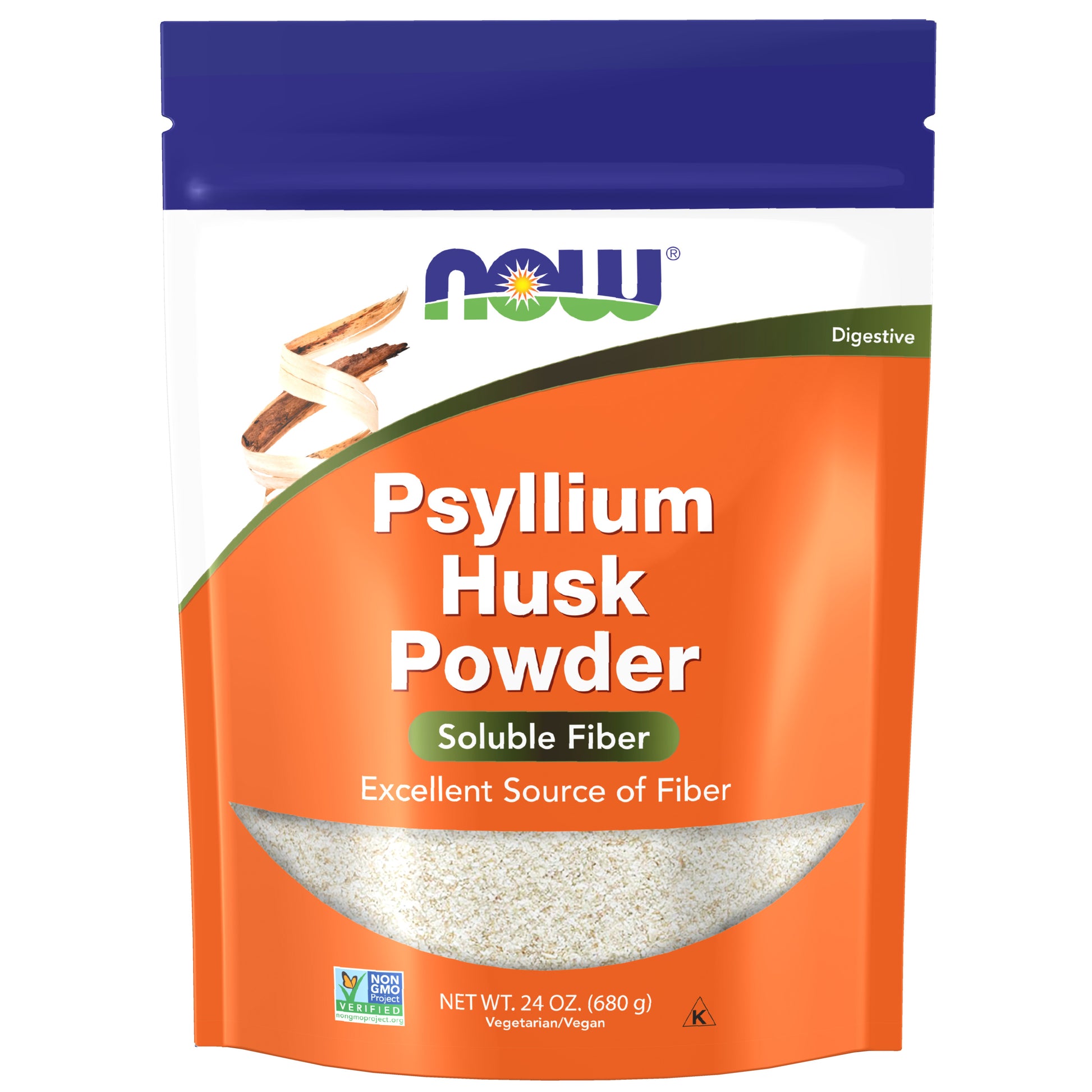 now - psyllium husk powder, 680 gramas