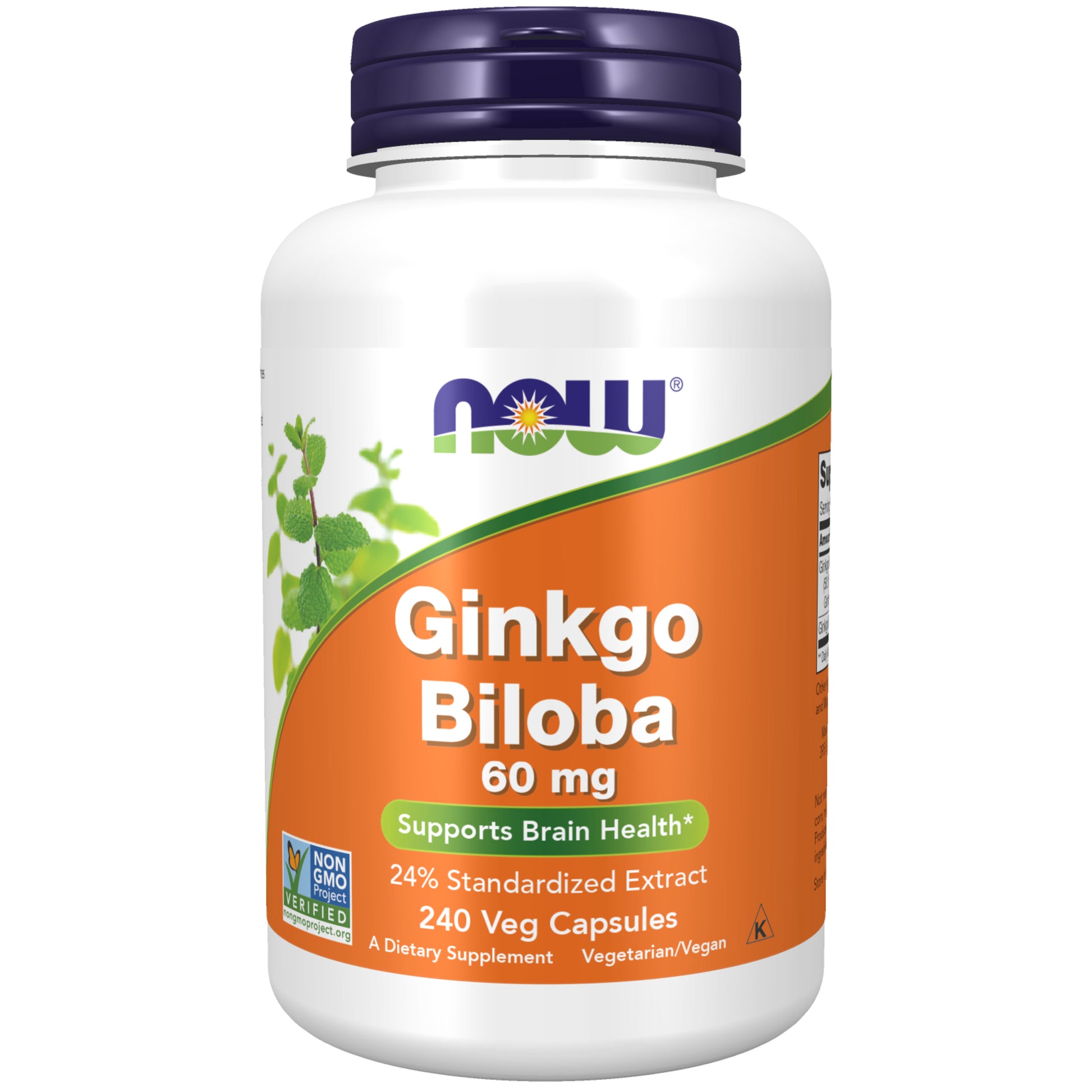 now - ginkgo biloba 60 mg - 240 veg capsules
