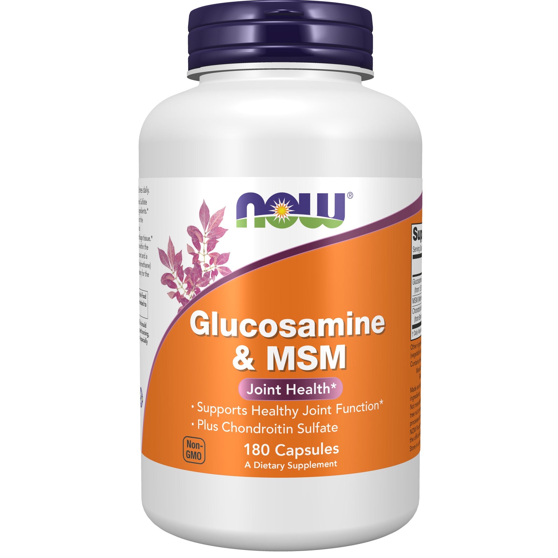 now - glucosamine & msm plus chondroitin sulfate - 180 veg capsules