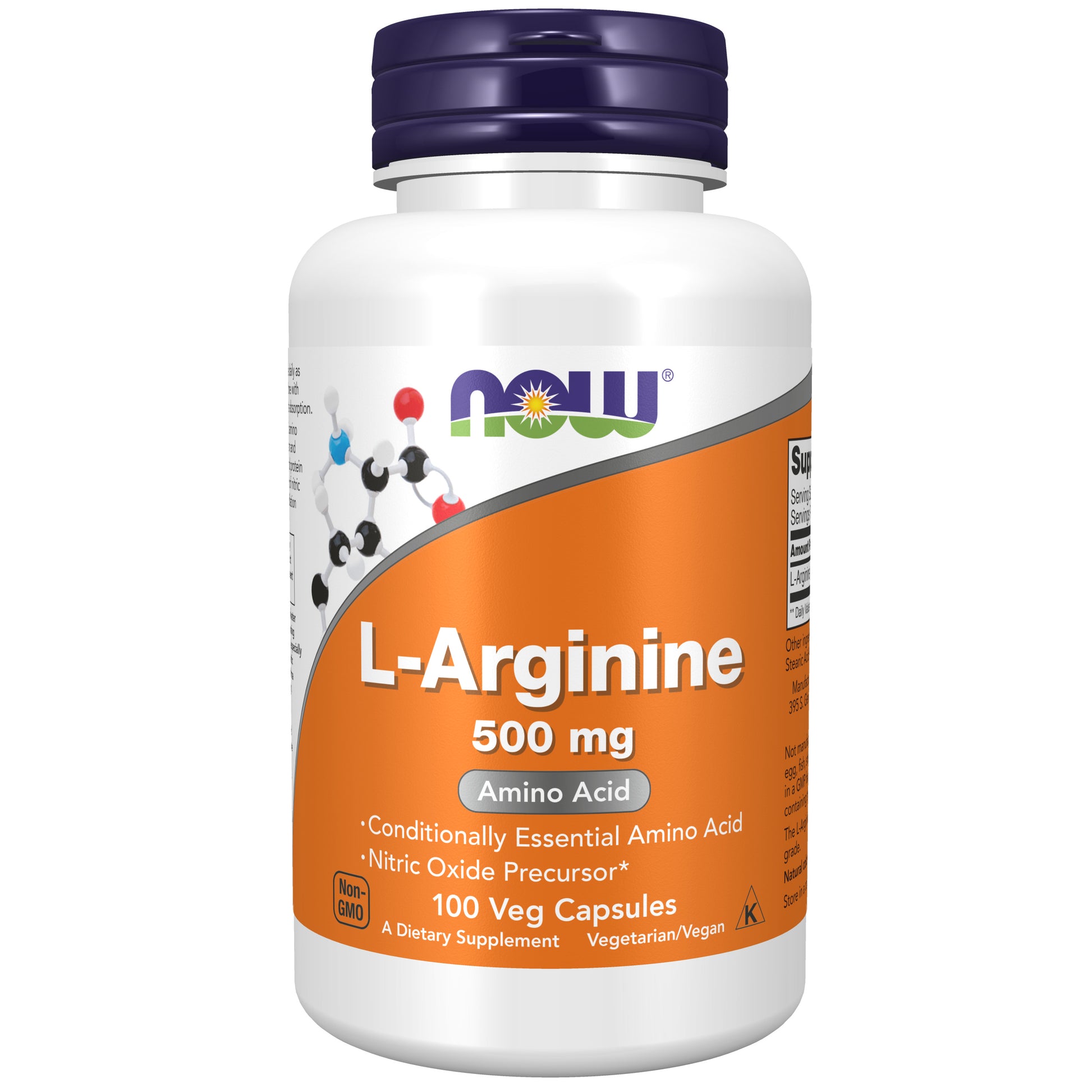 now - l-arginine 500 mg - 100 veg capsules