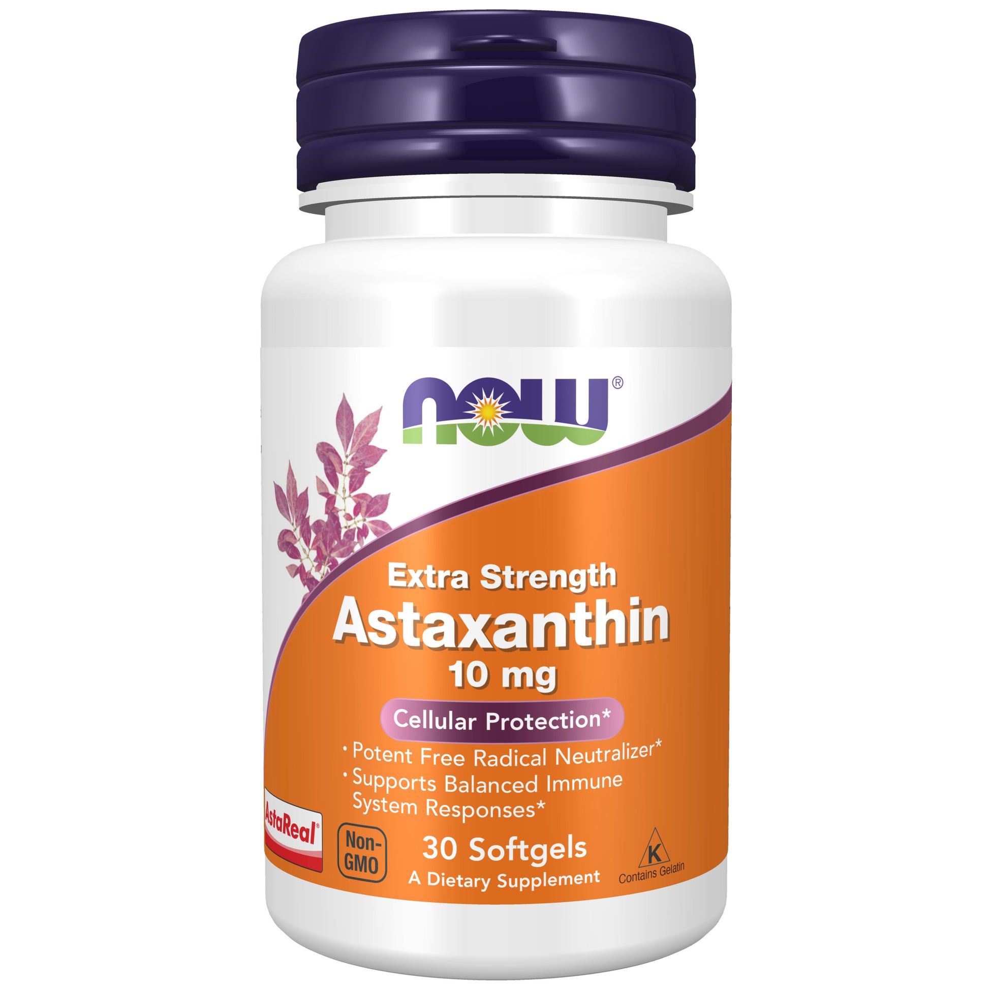 now - astaxanthin 10mg, extra strength - 30 softgels