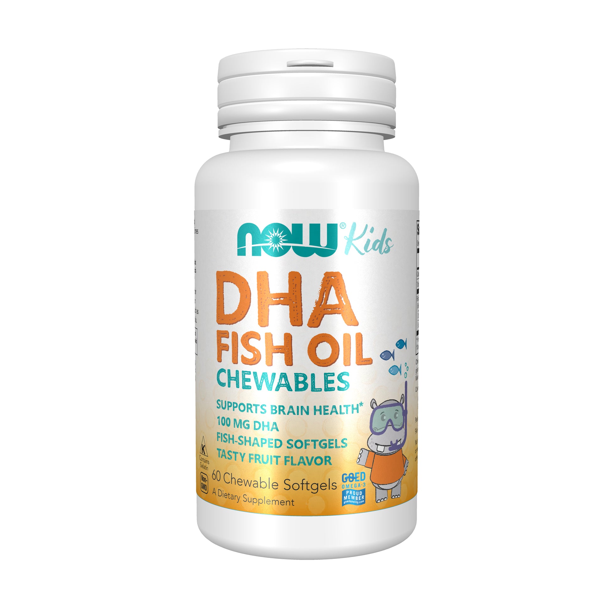 now - dha kids 100 mg, 60 chewable softgels
