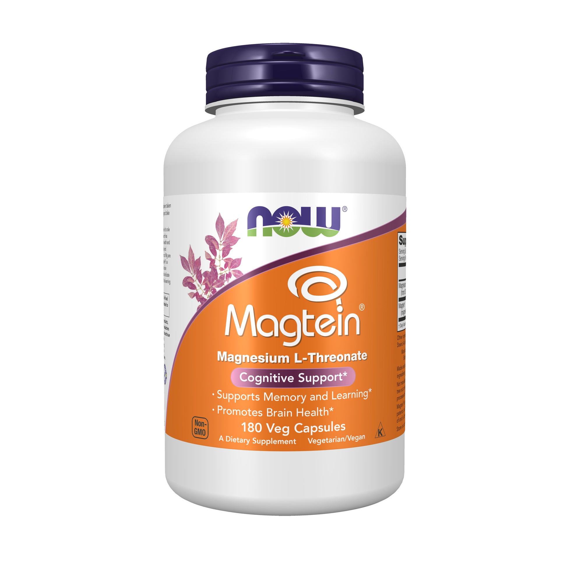 now - magtein, magnesium l-threonate - 180 veg capsules