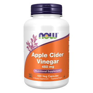 now - apple cider vinegar 450 mg - 180 veg capsules