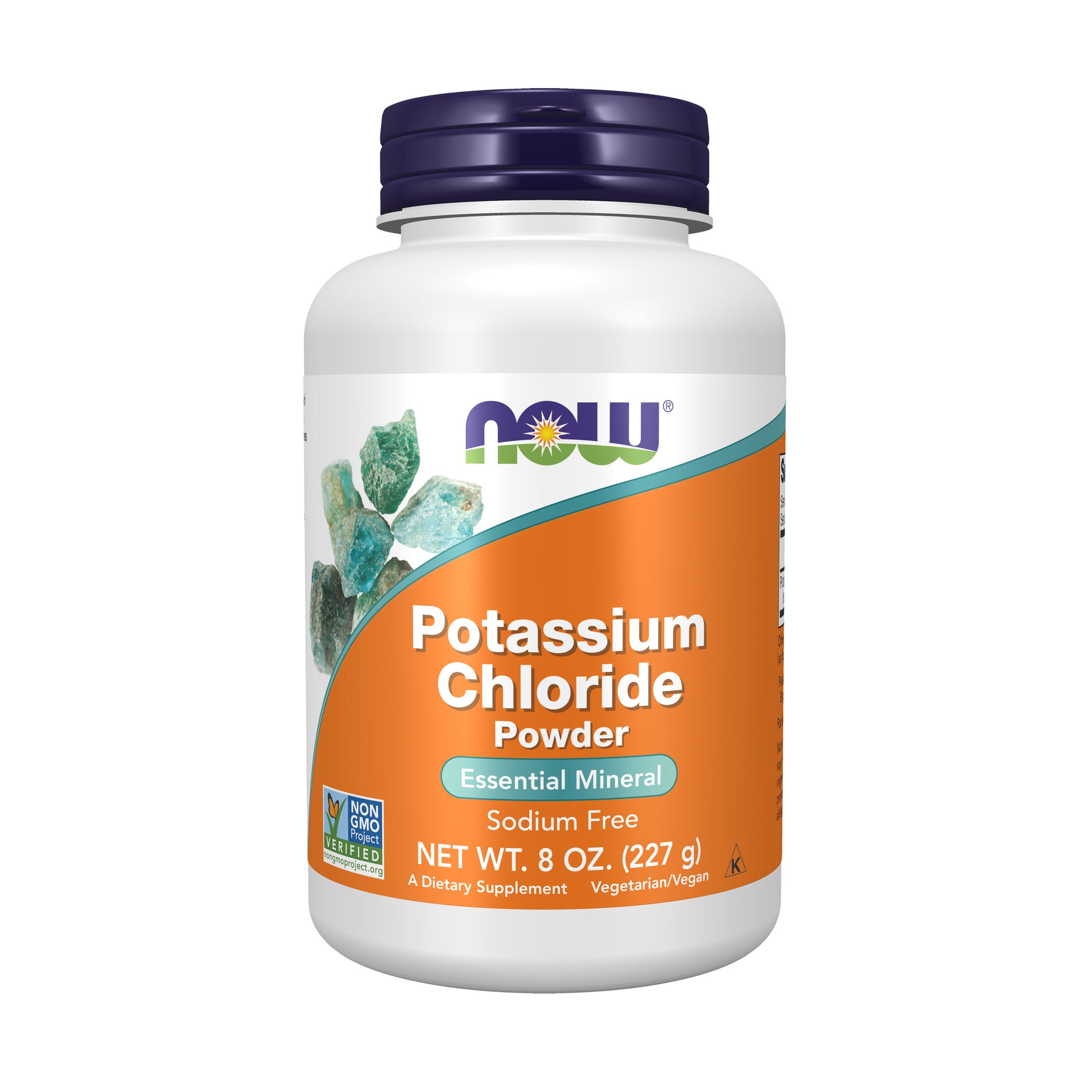 now - potassium chloride powder, 227 gramas