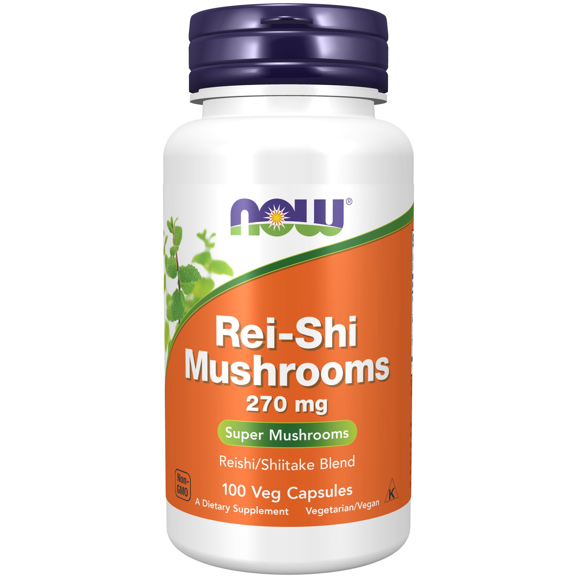 now - rei-shi mushrooms 270 mg - 100 veg capsules