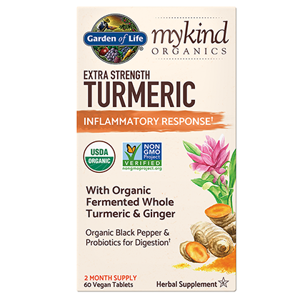 garden of life - mykind extra strength turmeric - 60 vegan tablets