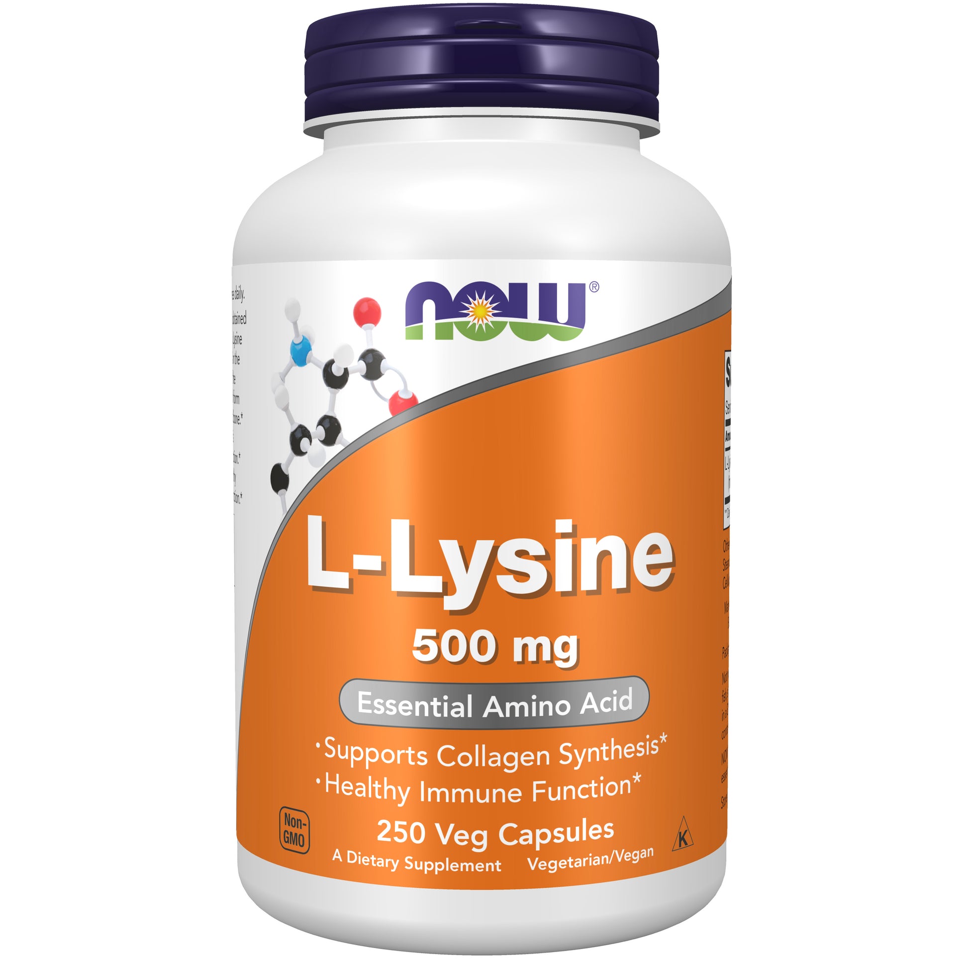 now - l-lysine 500 mg - 250 veg capsules
