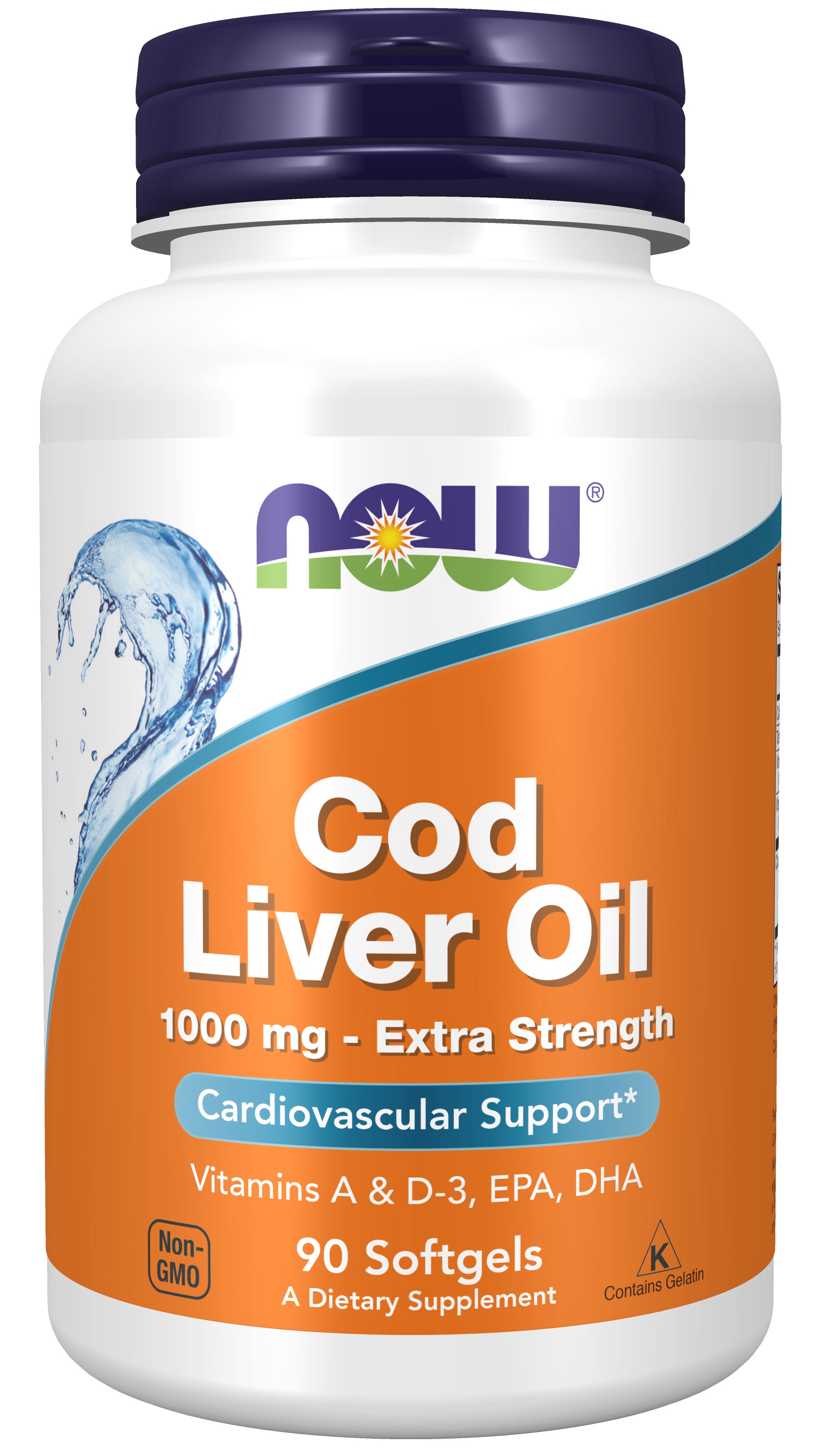 now - cod liver oil, extra strength 1,000 mg - 90 softgels