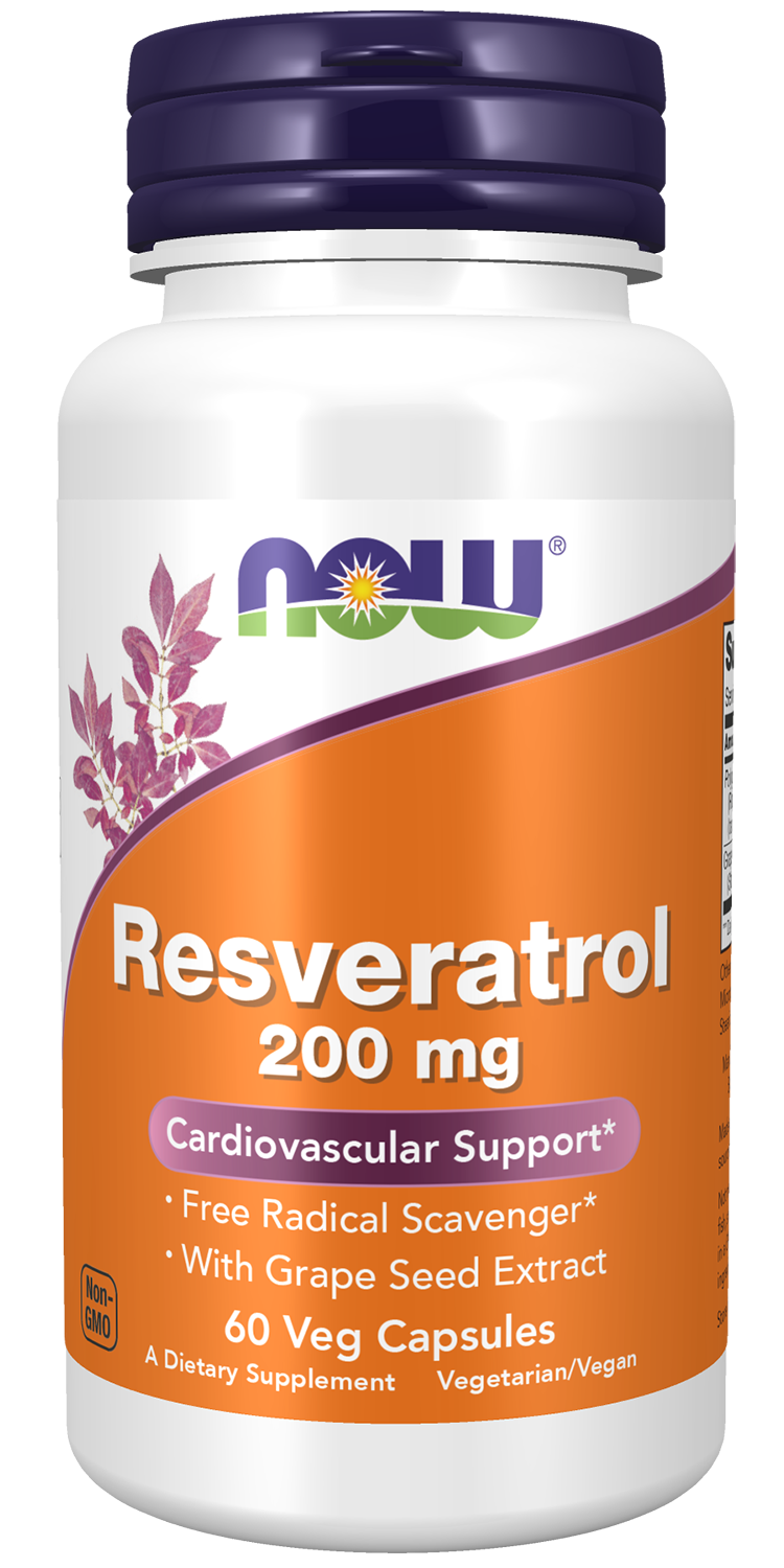 now - natural resveratrol 200 mg - 60 veg capsules