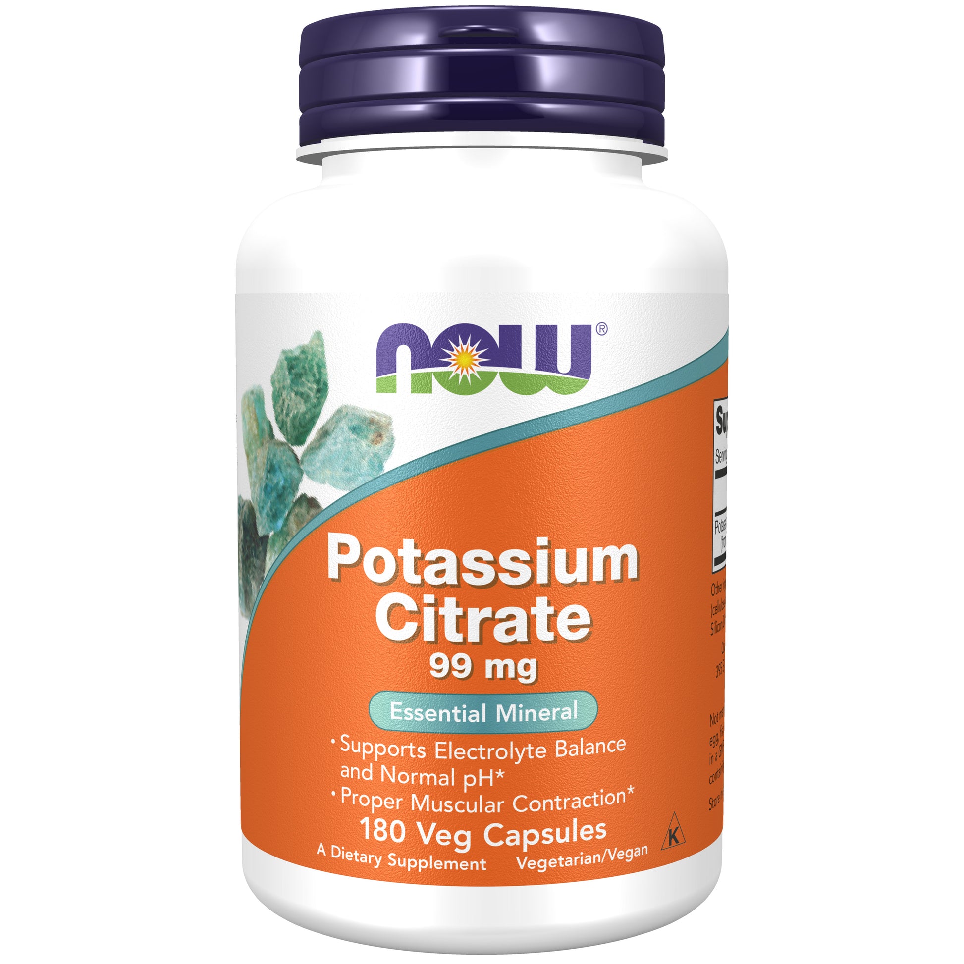 now - potassium citrate 99 mg - 180 veg capsules