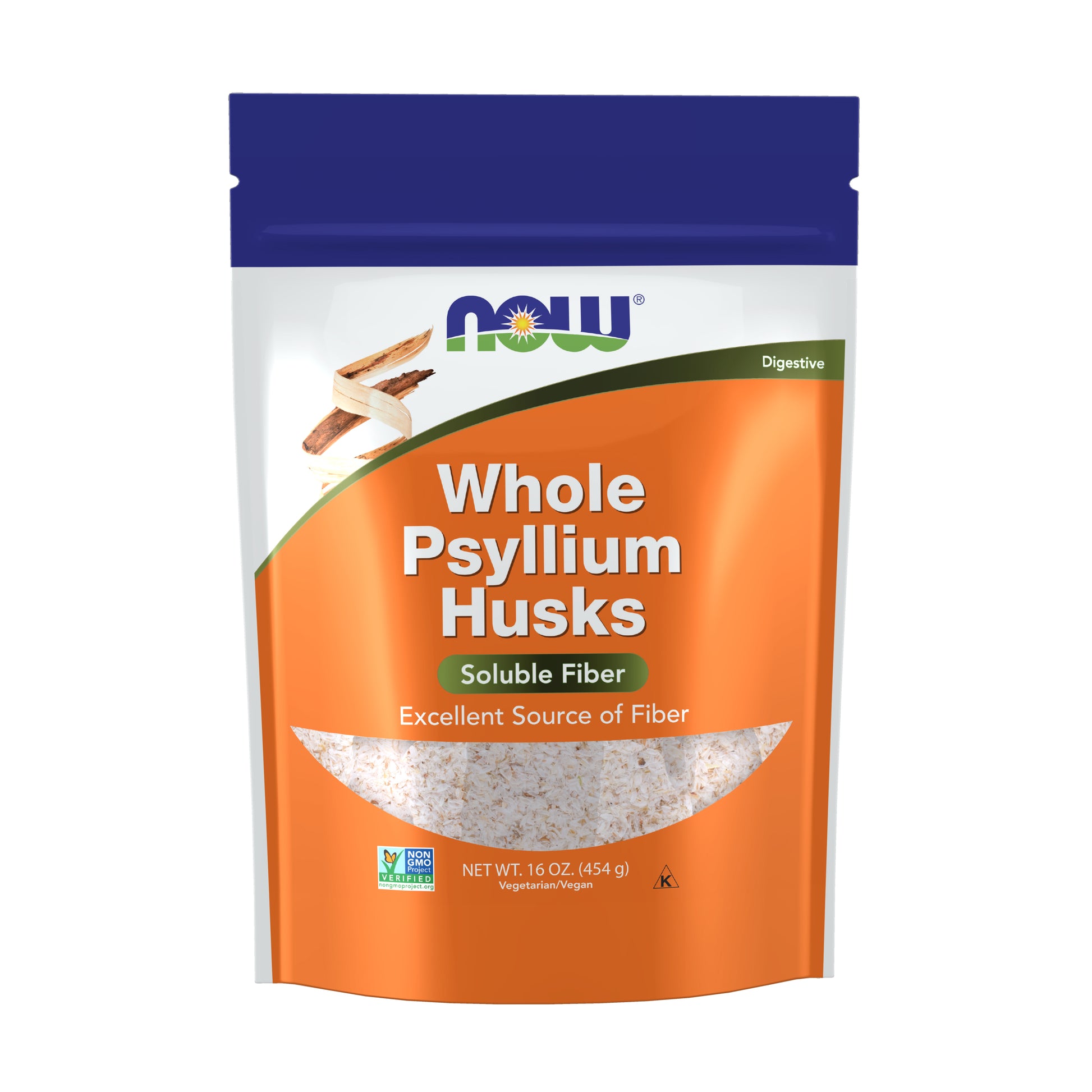 now - whole psyllium husks, 454 gramas