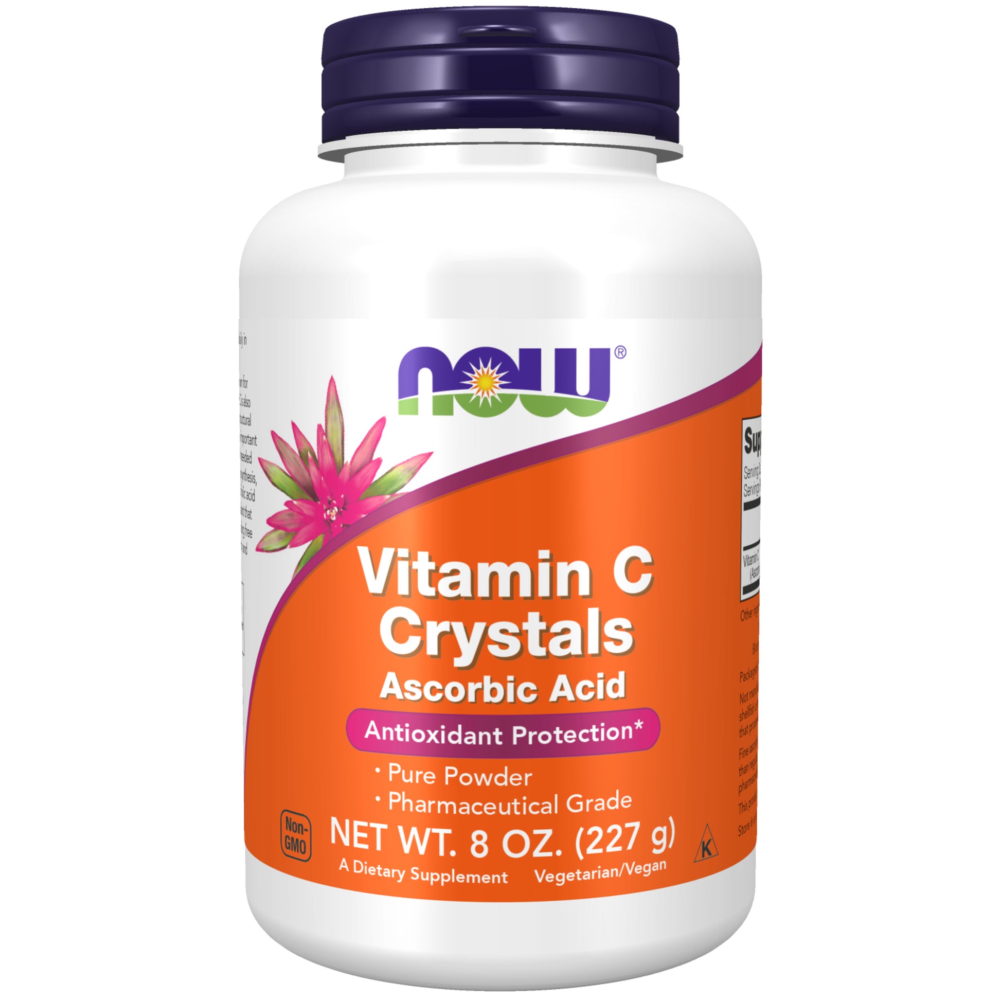 now - vitamin c crystals (ascorbic acid), 227 gramas