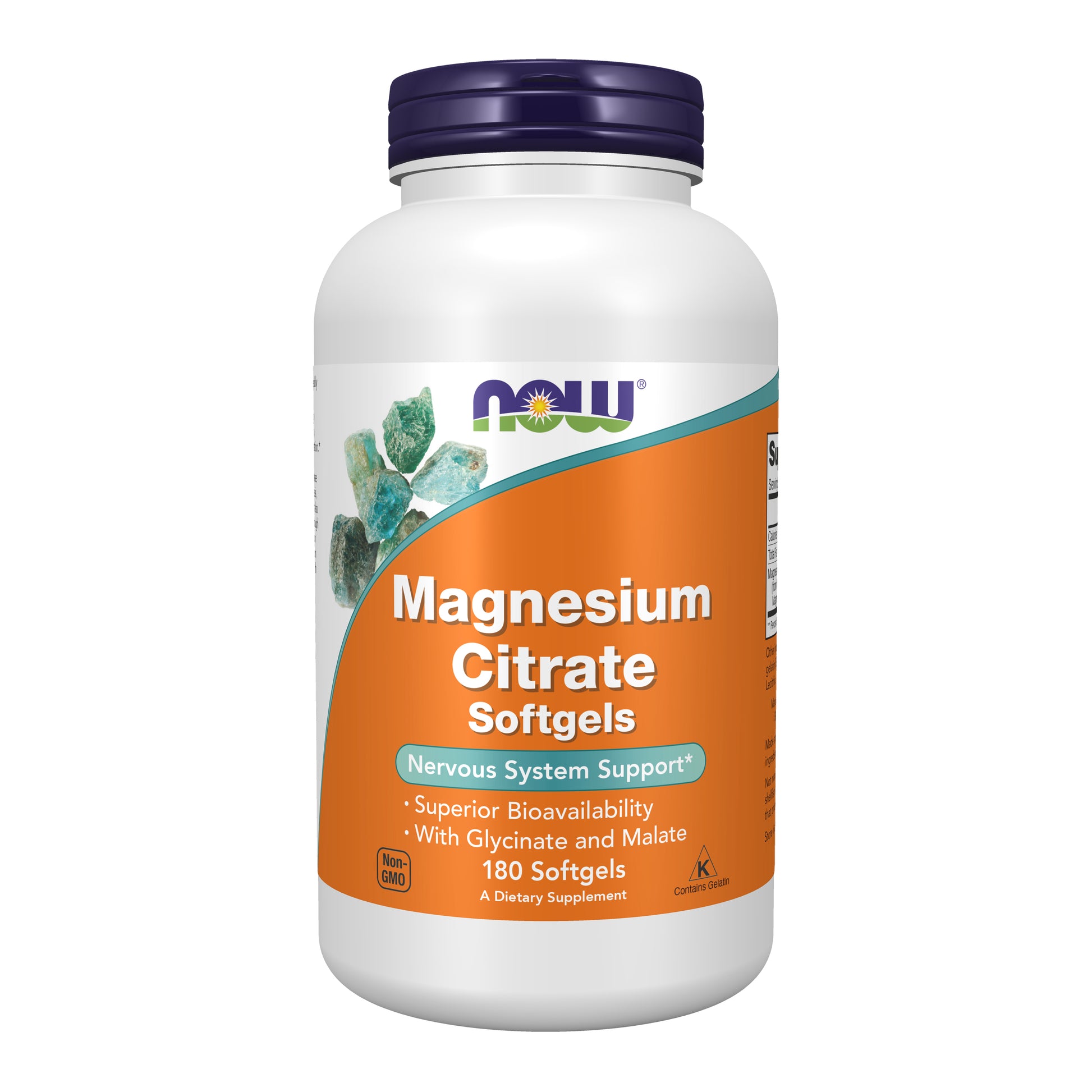 now - magnesium citrate - 180 softgels