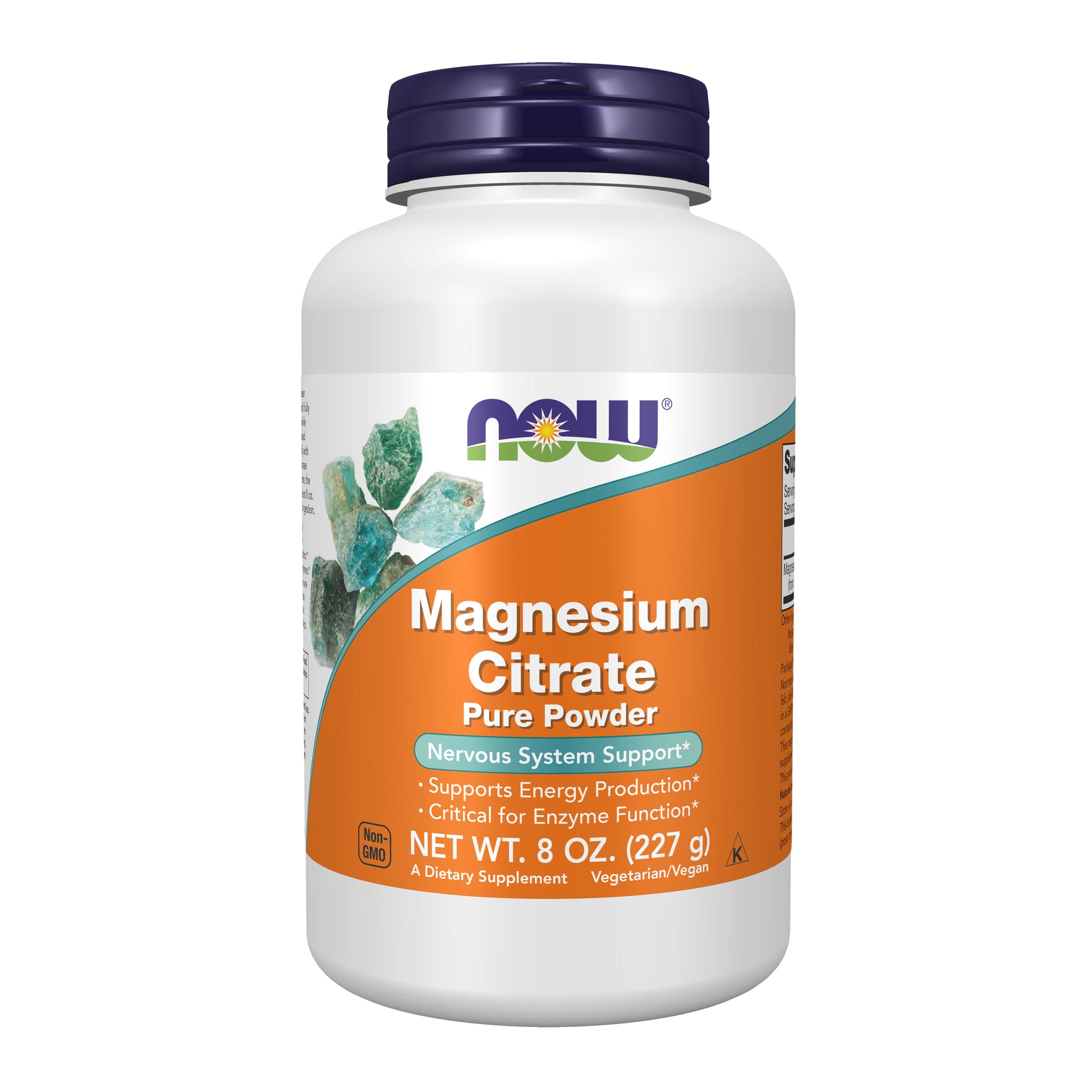 now - magnesium citrate pure powder, 227 gramas