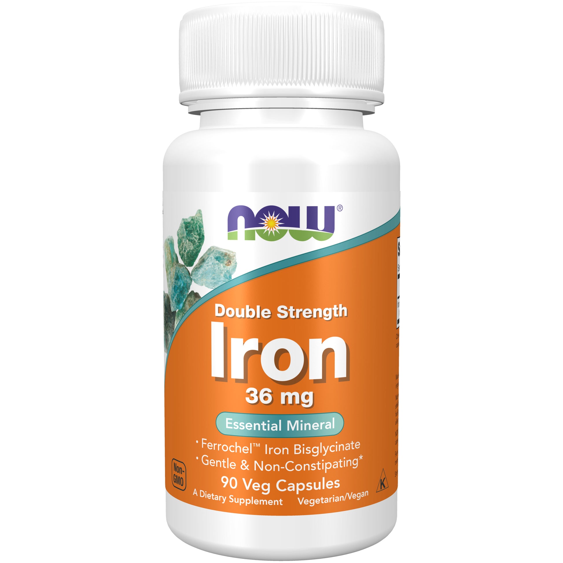 now - iron 36 mg double strength - 90 veg capsules