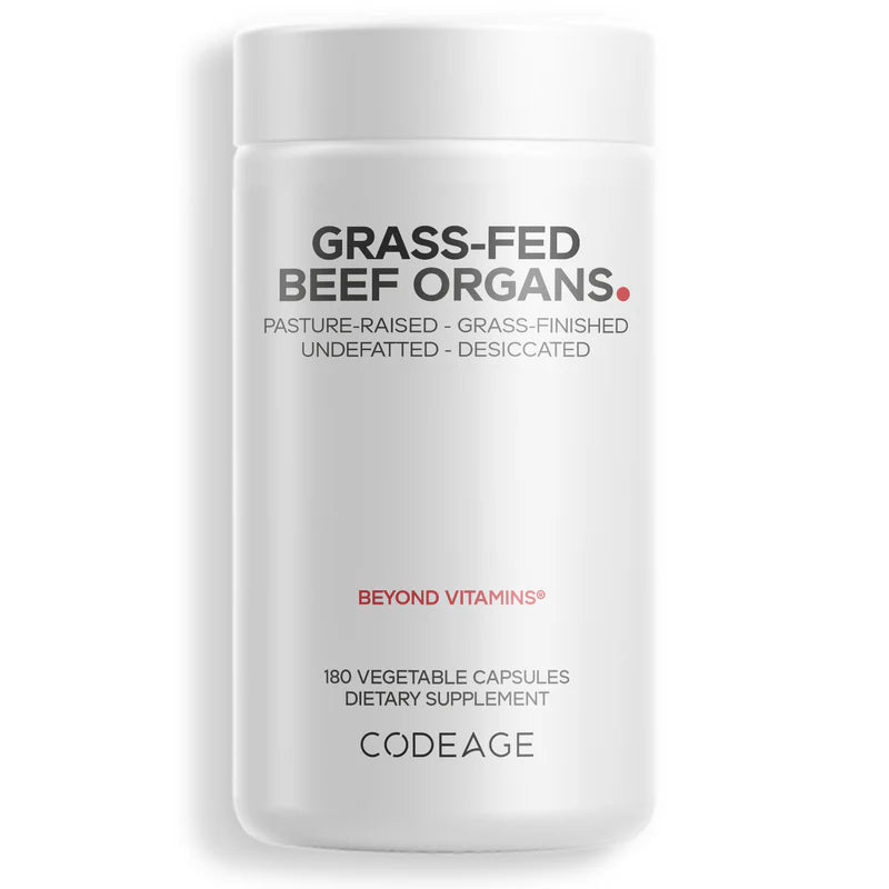 Órganos de res alimentada con pasto - 180 cápsulas vegetales - codeage