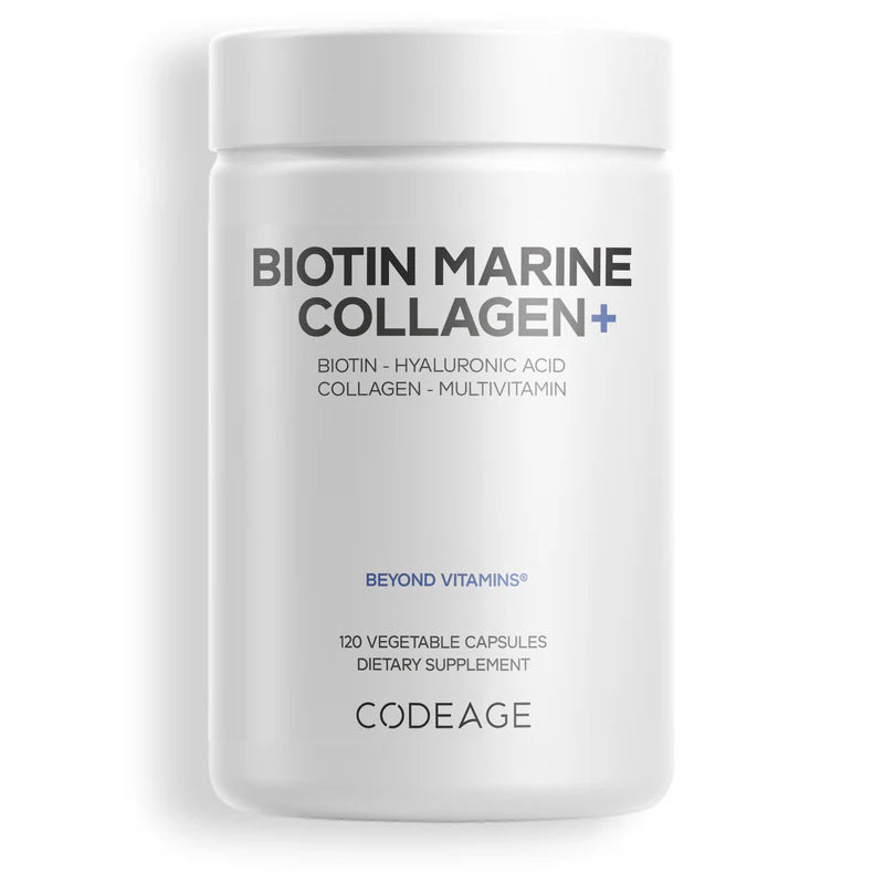 biotin marine collagen - 120 cápsulas vegetales - codeage