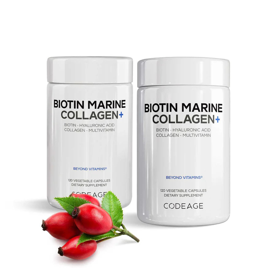 biotin marine collagen - 120 cápsulas vegetales - codeage