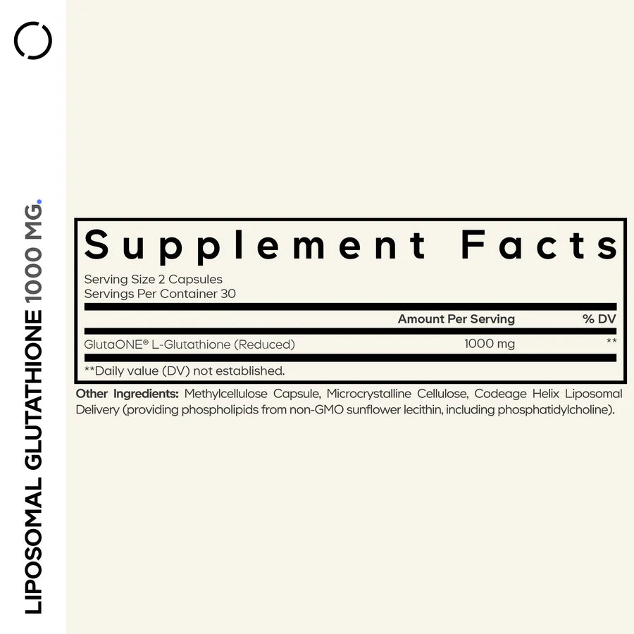 glutatión liposomal 1000 mg - 60 cápsulas vegetales - codeage