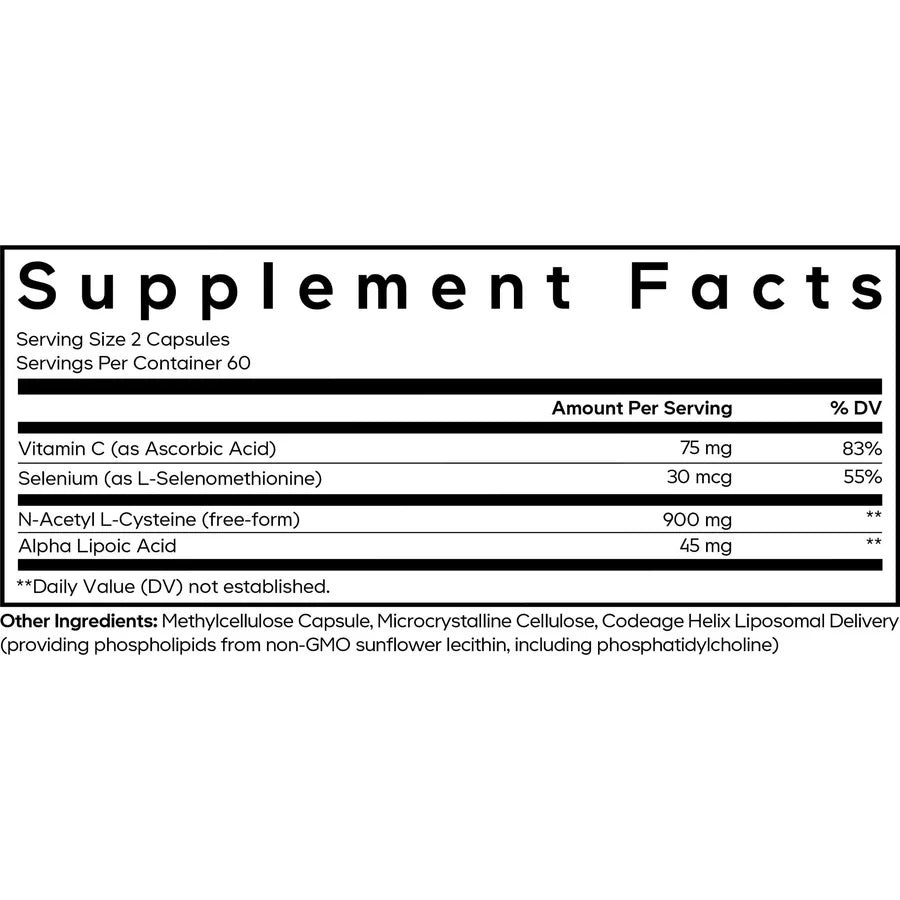 liposomal nac+ platinum - 120 cápsulas vegetales - codeage