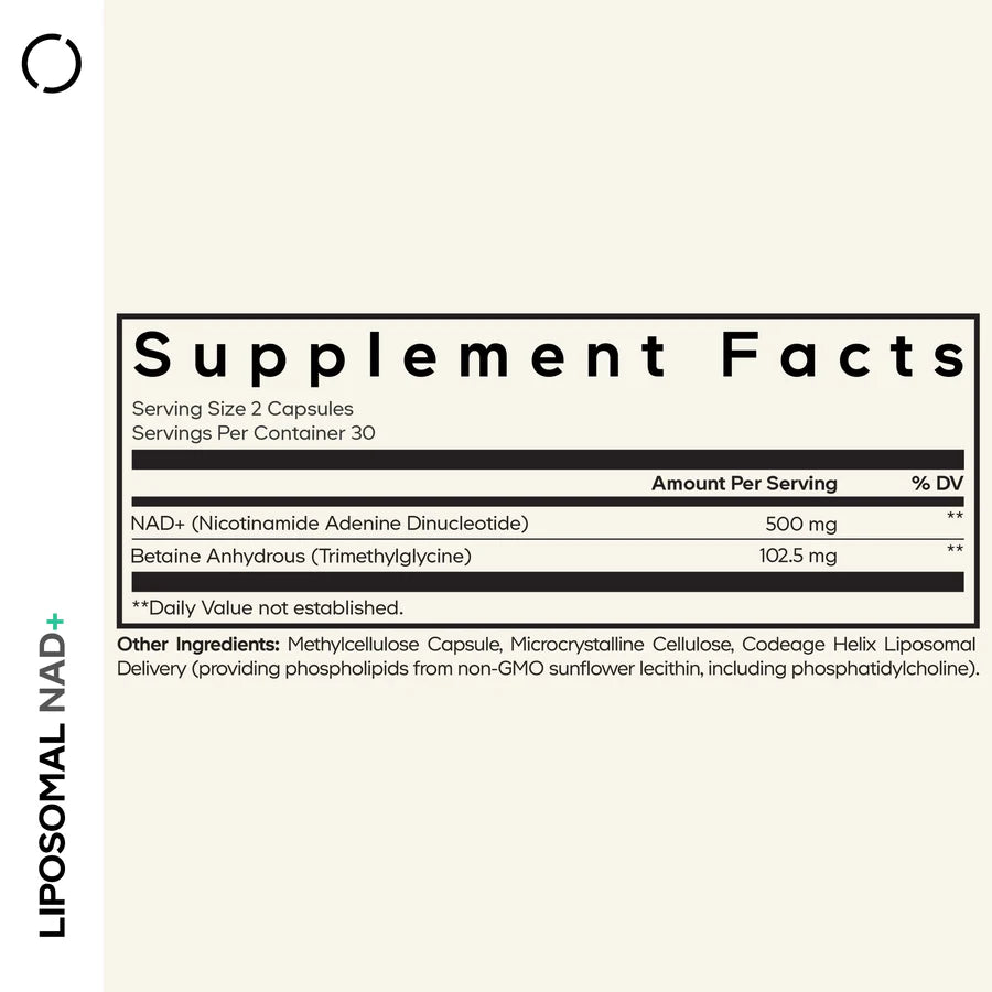 NAD+ liposomal - 60 cápsulas vegetales - Codeage