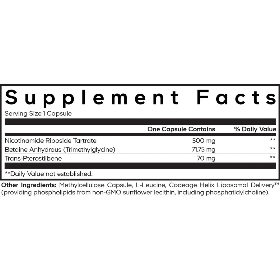nicotinamida ribósida liposomal - 60 cápsulas vegetales - codeage