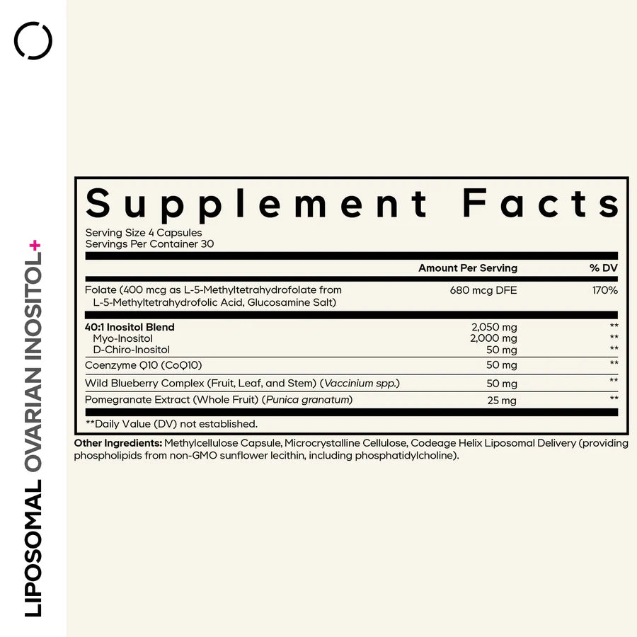inositol ovárico liposomal+ - 120 cápsulas vegetales - codeage
