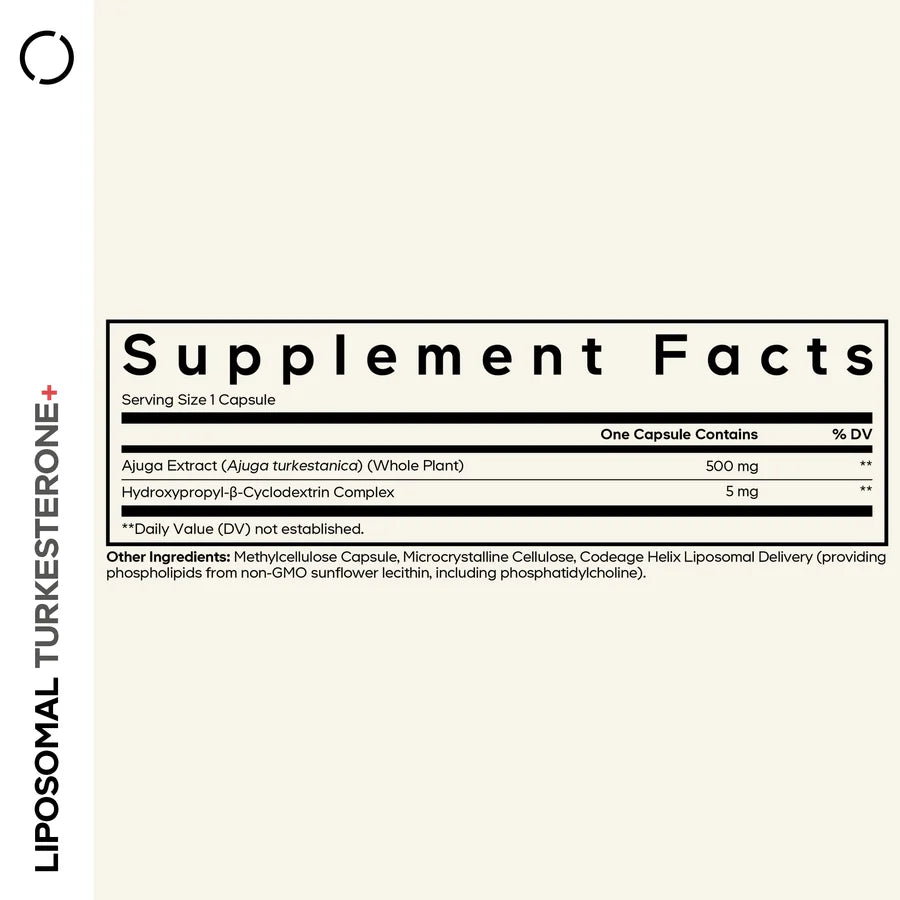 turkesterona liposomal - 120 cápsulas vegetales - codeage