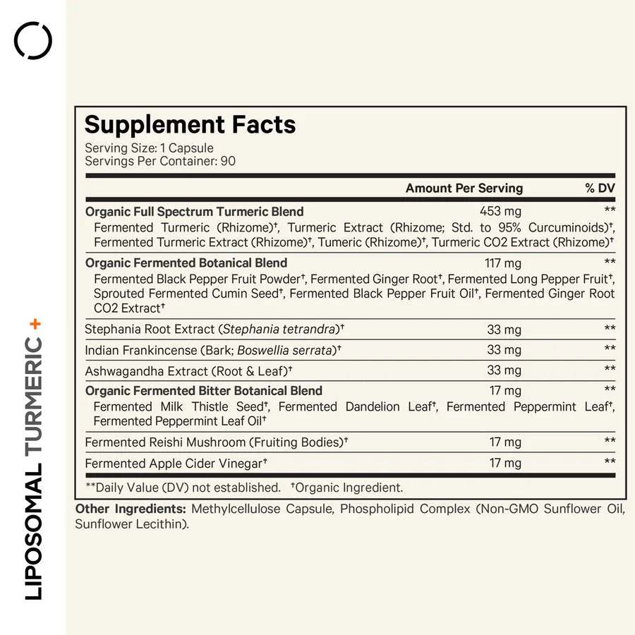 cúrcuma liposomal+ - 90 cápsulas vegetales - codeage