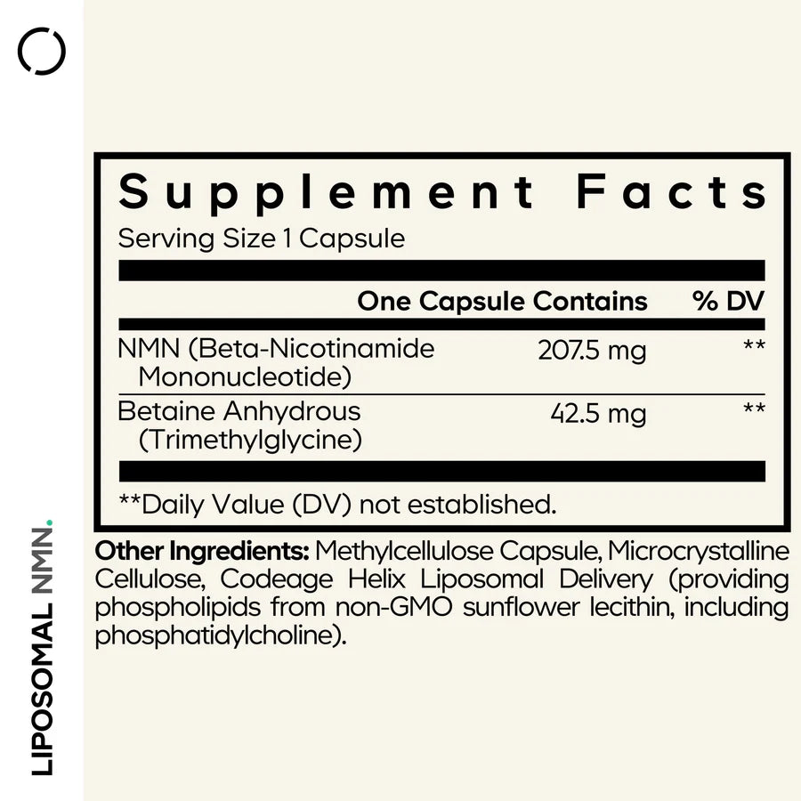 nmn liposomal - 30 cápsulas vegetales - codeage