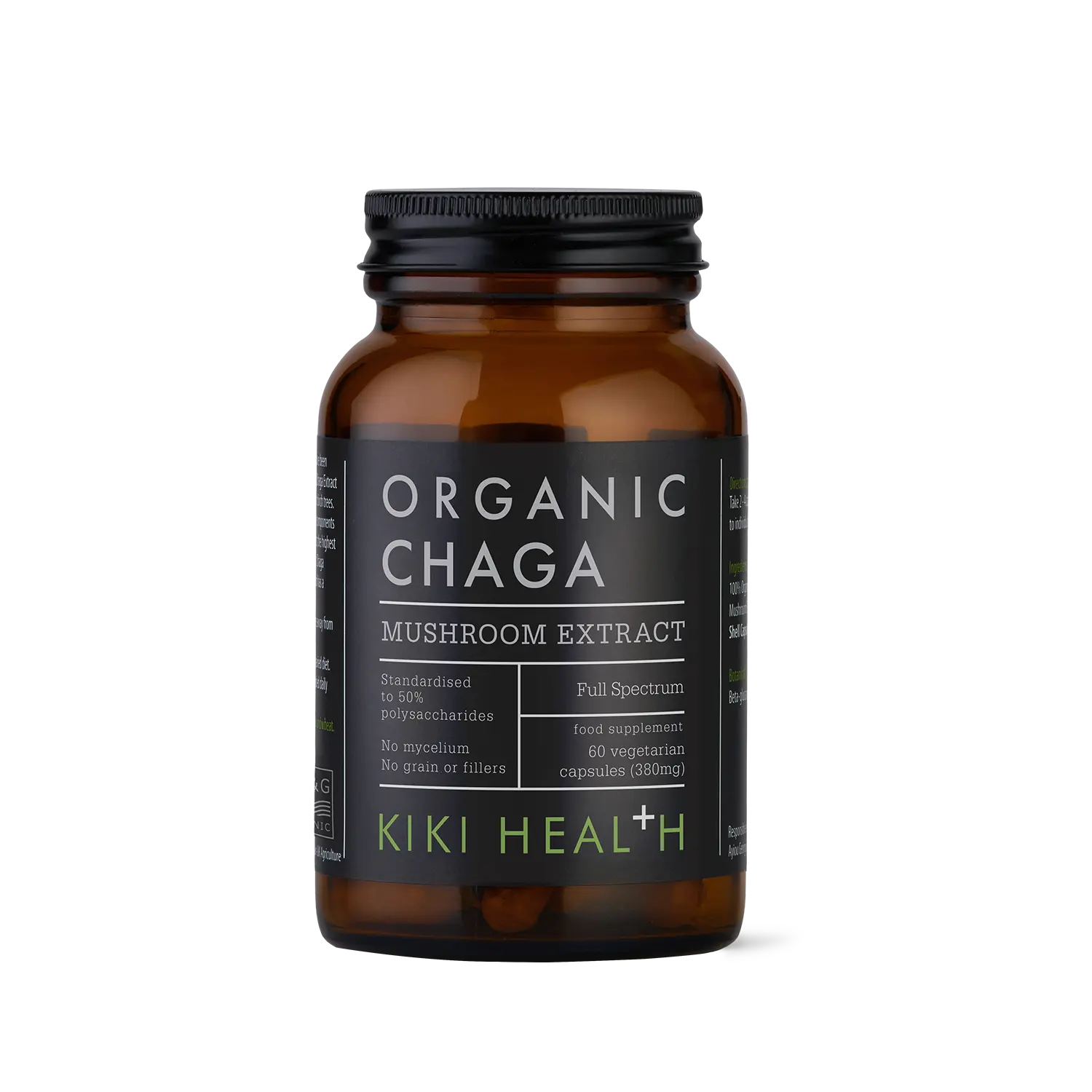 chaga extract - 60 cápsulas vegetales - kiki health