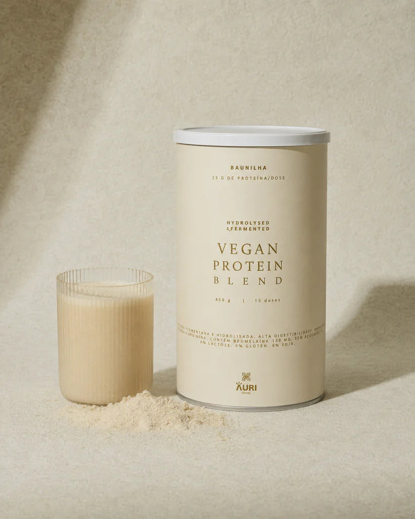 proteína vegetal hidrolisada e fermentada baunilha - 450g - auri foods