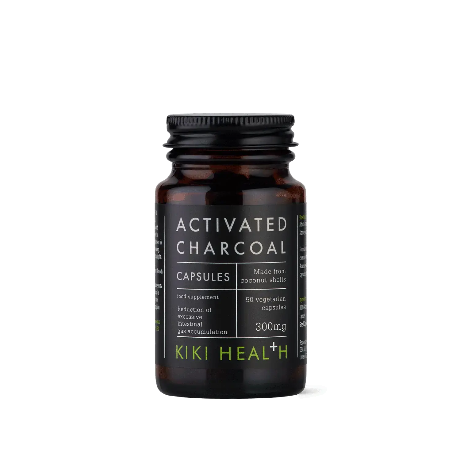 Carbón activado 300mg - 50 cápsulas vegetales - kiki health