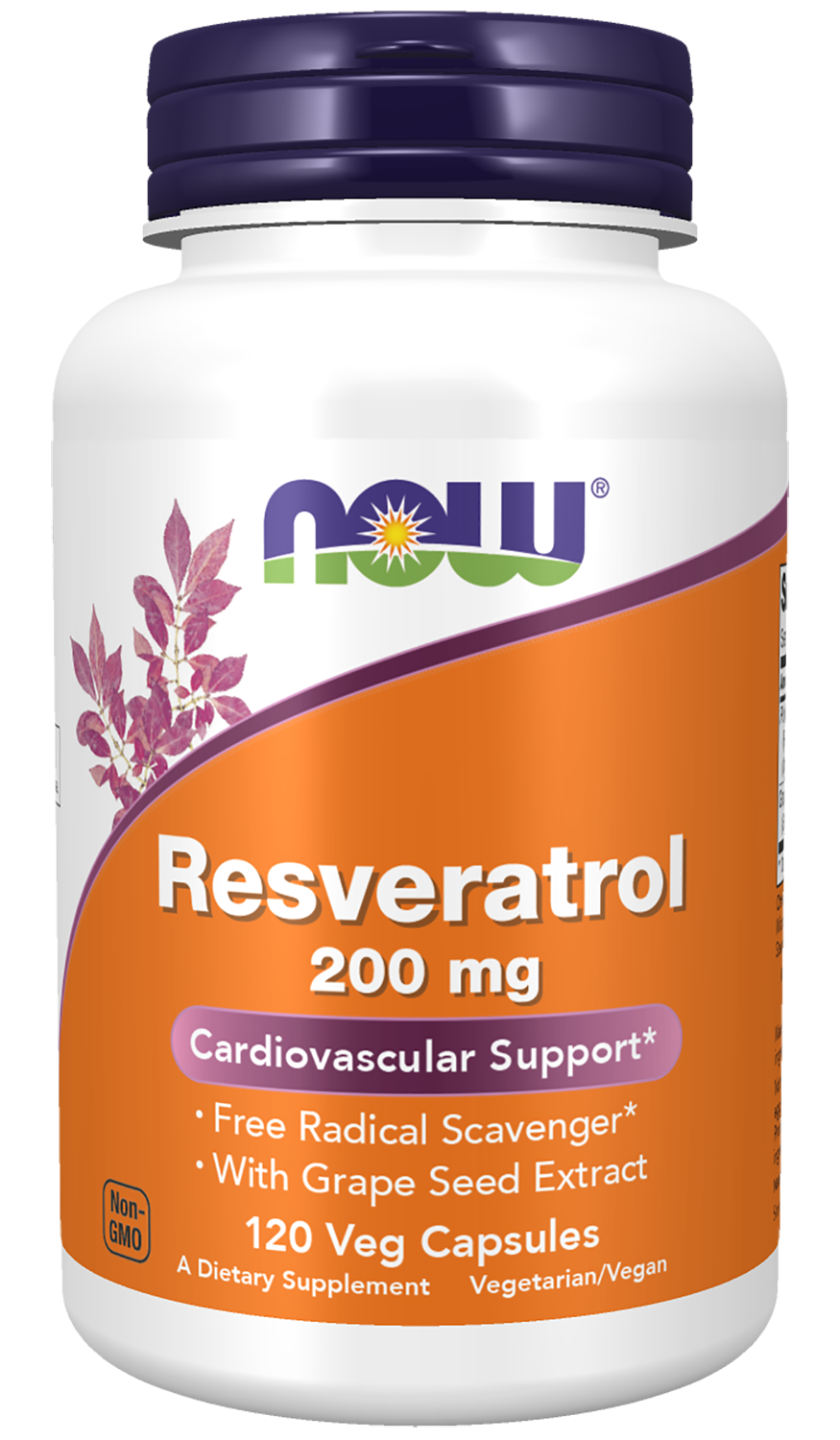 now - natural resveratrol 200 mg - 120 veg capsules