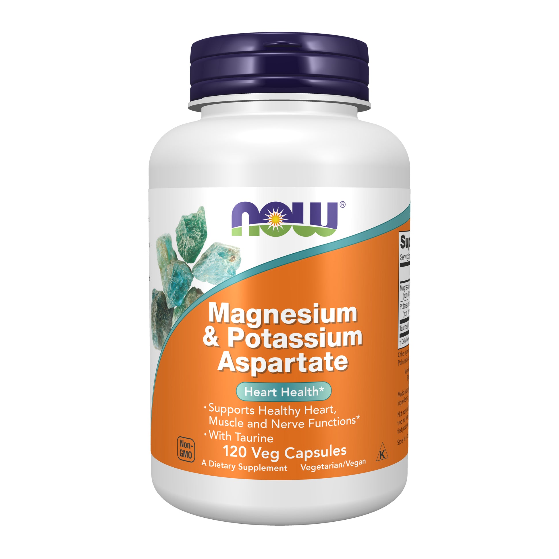 now - magnesium & potassium aspartate - 120 veg capsules