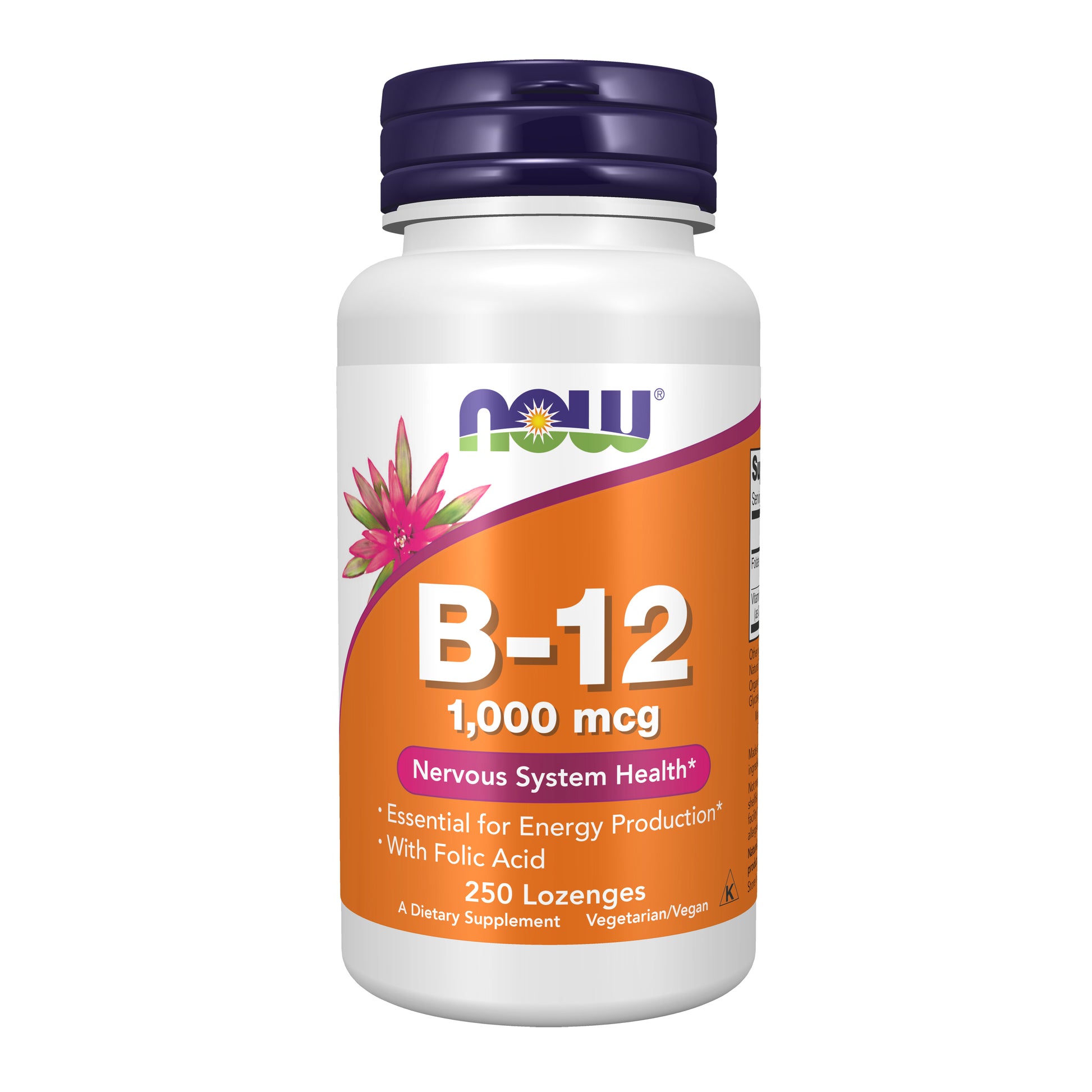 now - vitamin b-12 1,000 mcg with folic acid, 250 chewable lozenges