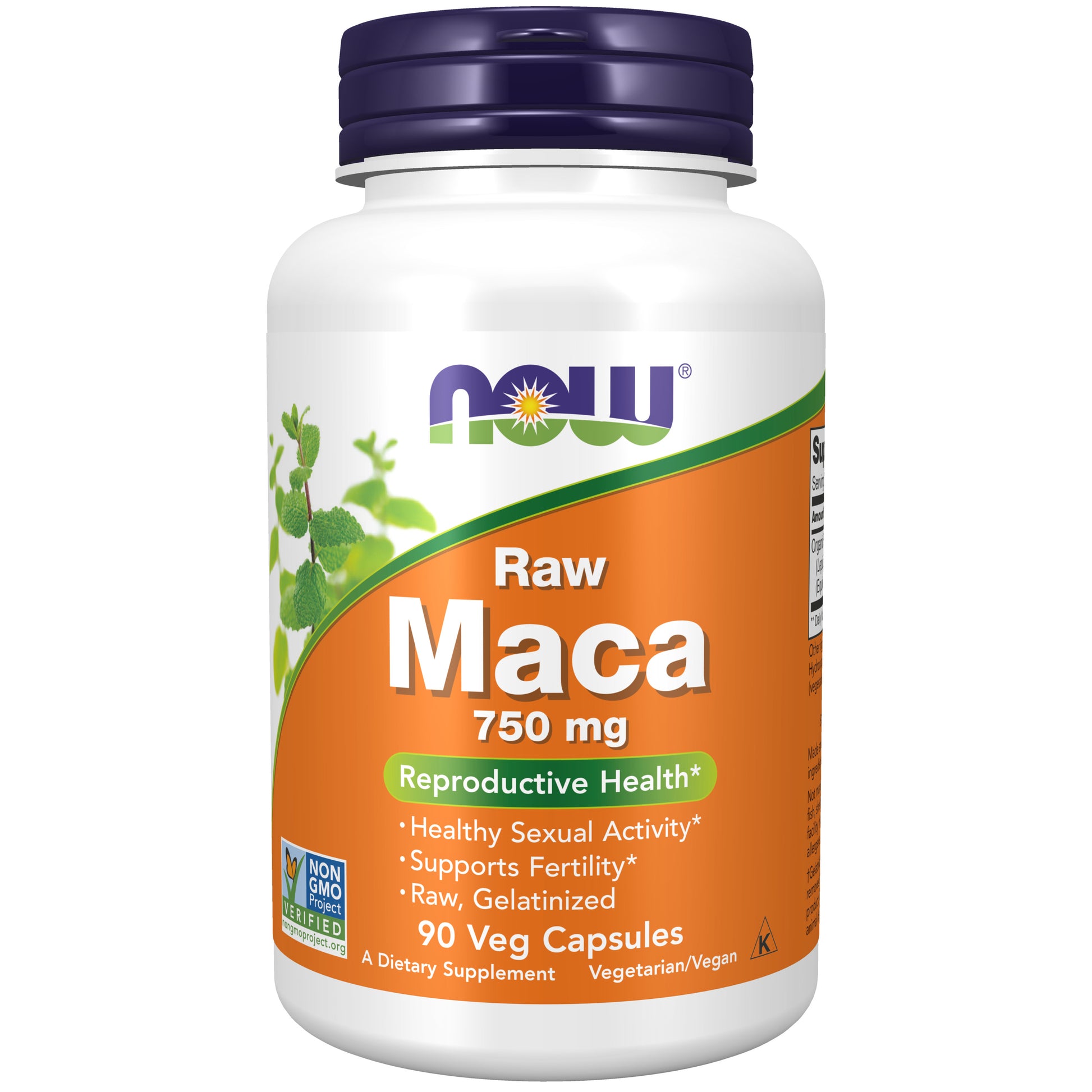 now - maca 750 mg raw - 90 veg capsules