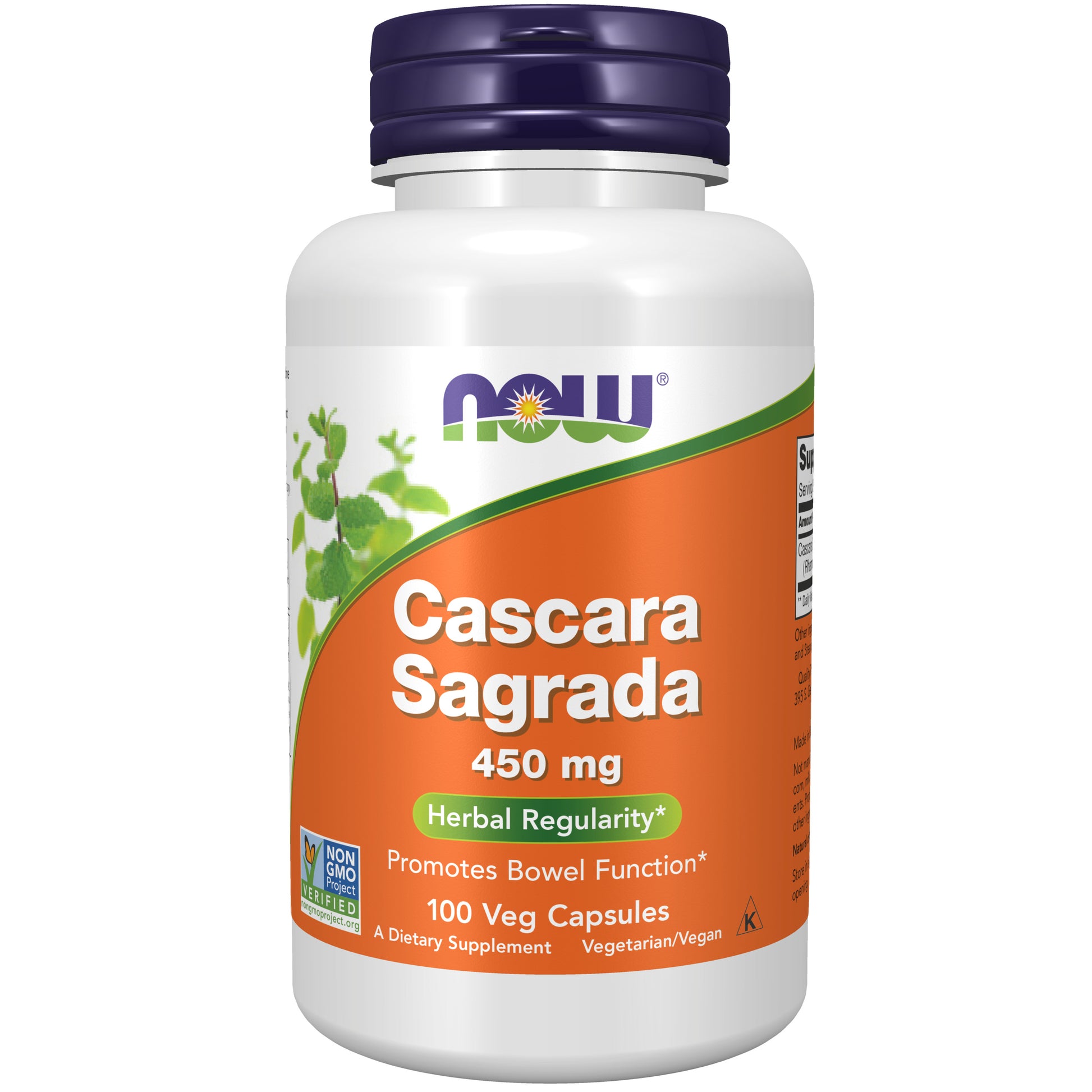 now - cascara sagrada 450 mg - 100 veg capsules
