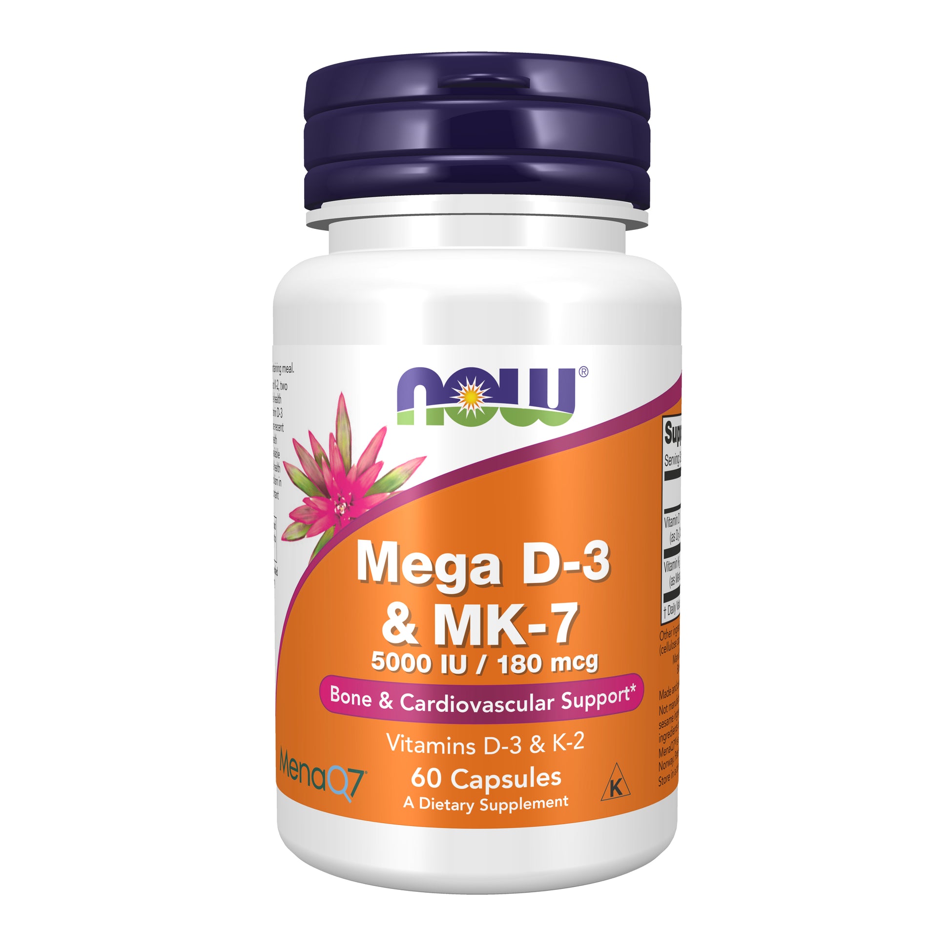 now - mega d-3 & mk-7 - 60 veg capsules